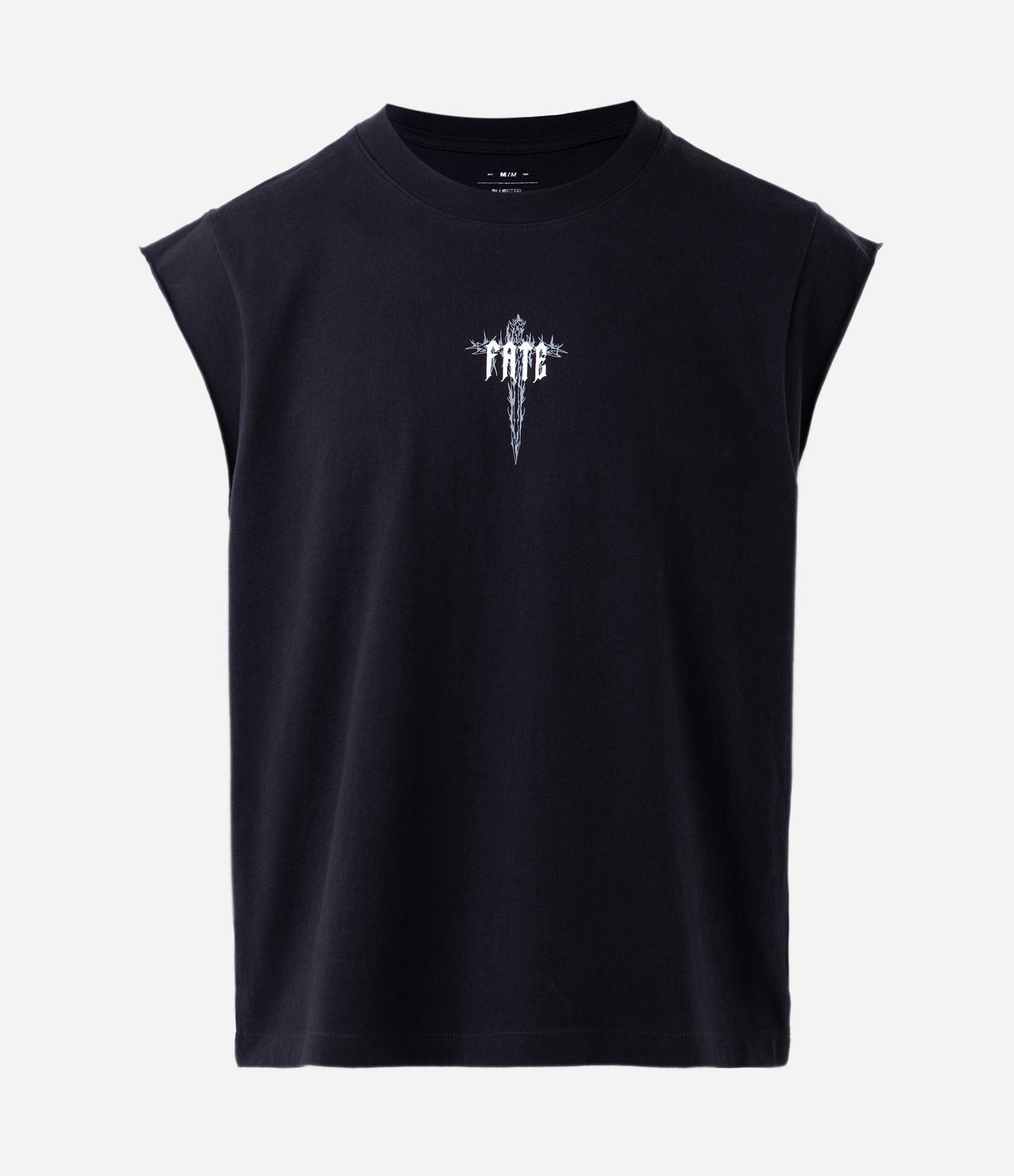 Regata Relaxed em Algodão com Estampa Localizada Fate Preto 1