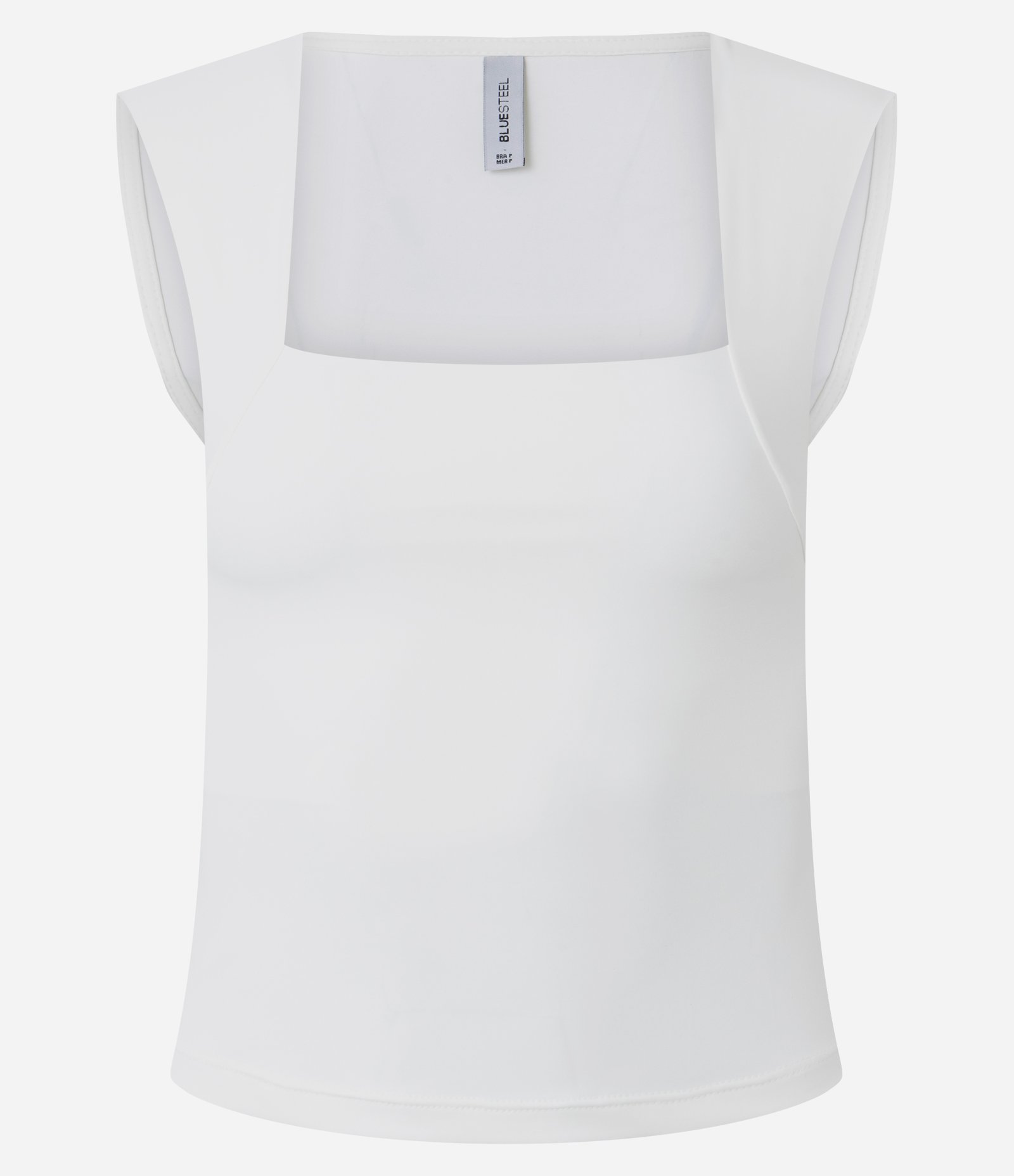 Blusa Alça Larga em Microfibra com Decote Quadrado Branco 5