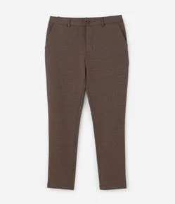 Calça Slim de Malha com Cós Meio Elástico