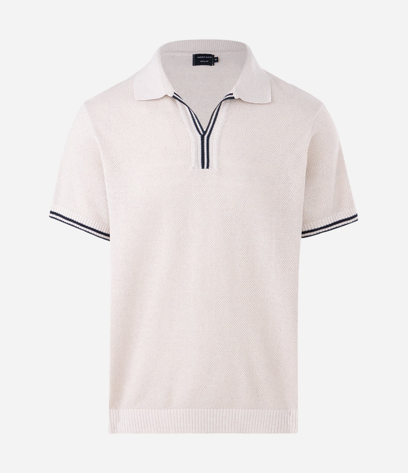 Polo Manga Curta Texturizada com Detalhes Contrastante Branco 4