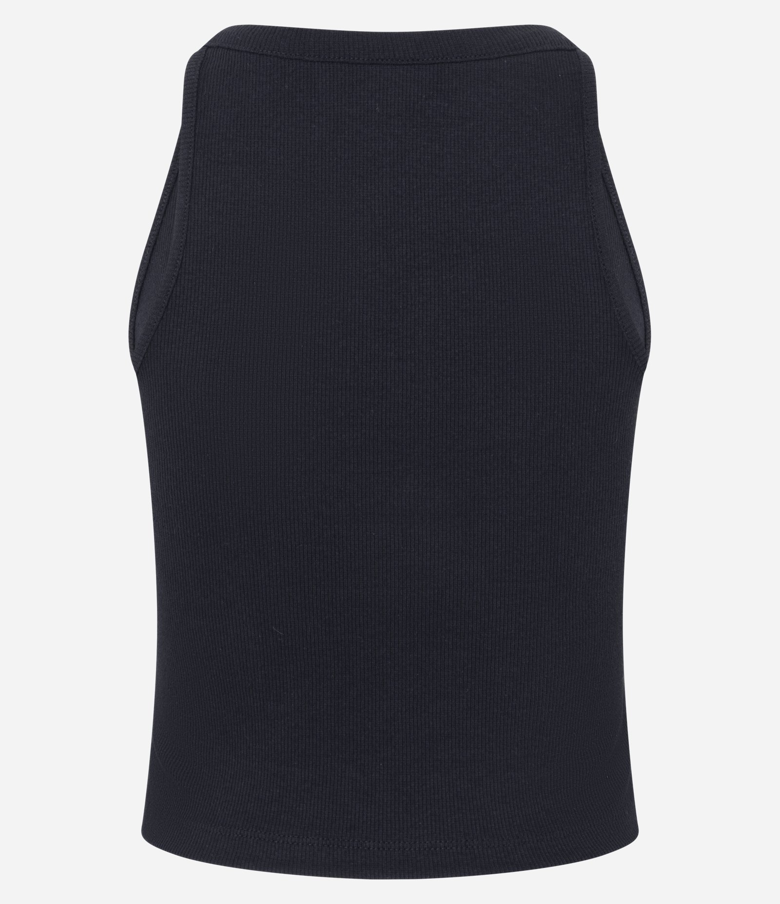 Blusa em Ribana sem Manga com Aviamento no Busto Preto 5