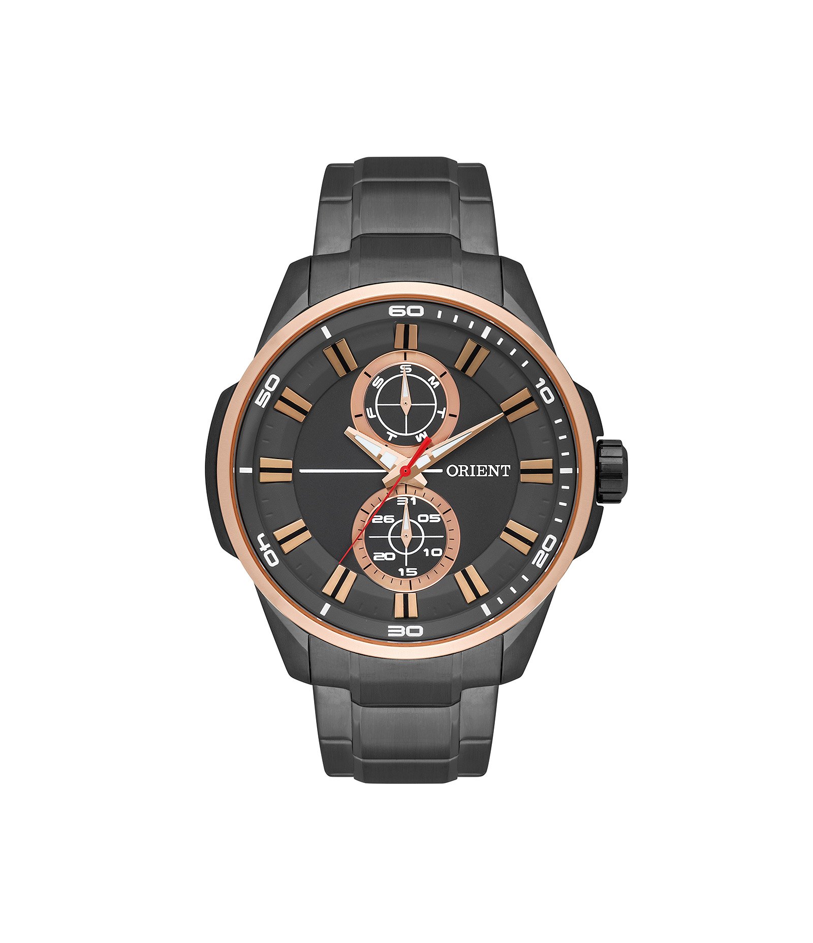 Relógio Multifunção Aço Orient Prata 1