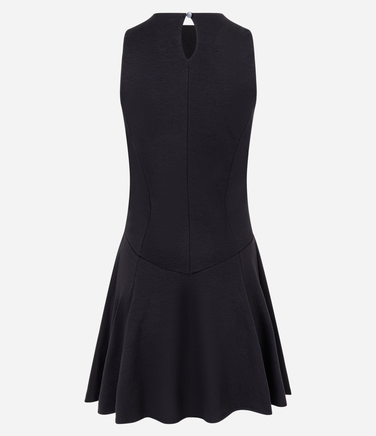 Vestido Curto Sem Manga em Ponto Roma com Recortes Preto 6