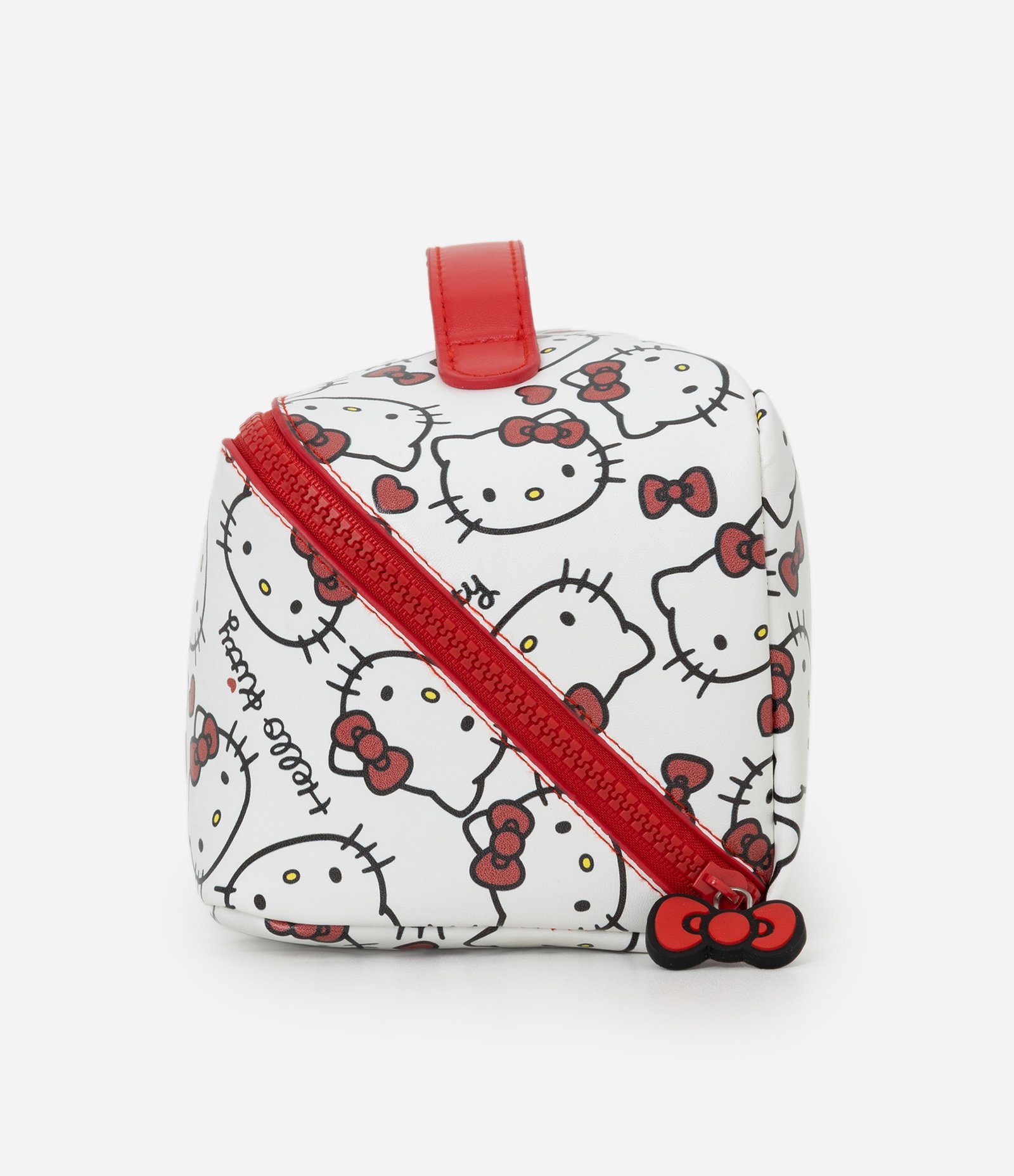 Nécessaire Baú em PU com Estampa Hello Kitty Branco/Vermelho 2