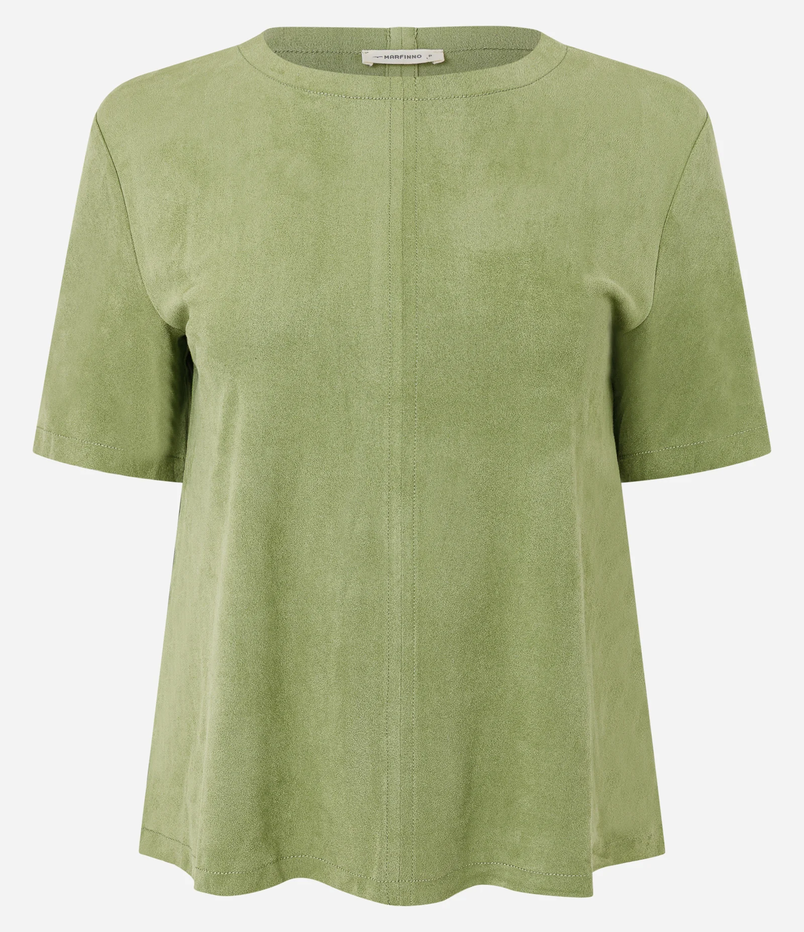 Blusa Regular em Suede com Manga Curta Verde 1