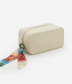Necessaire Média Retangular com Puxador de Lenço Contrastante