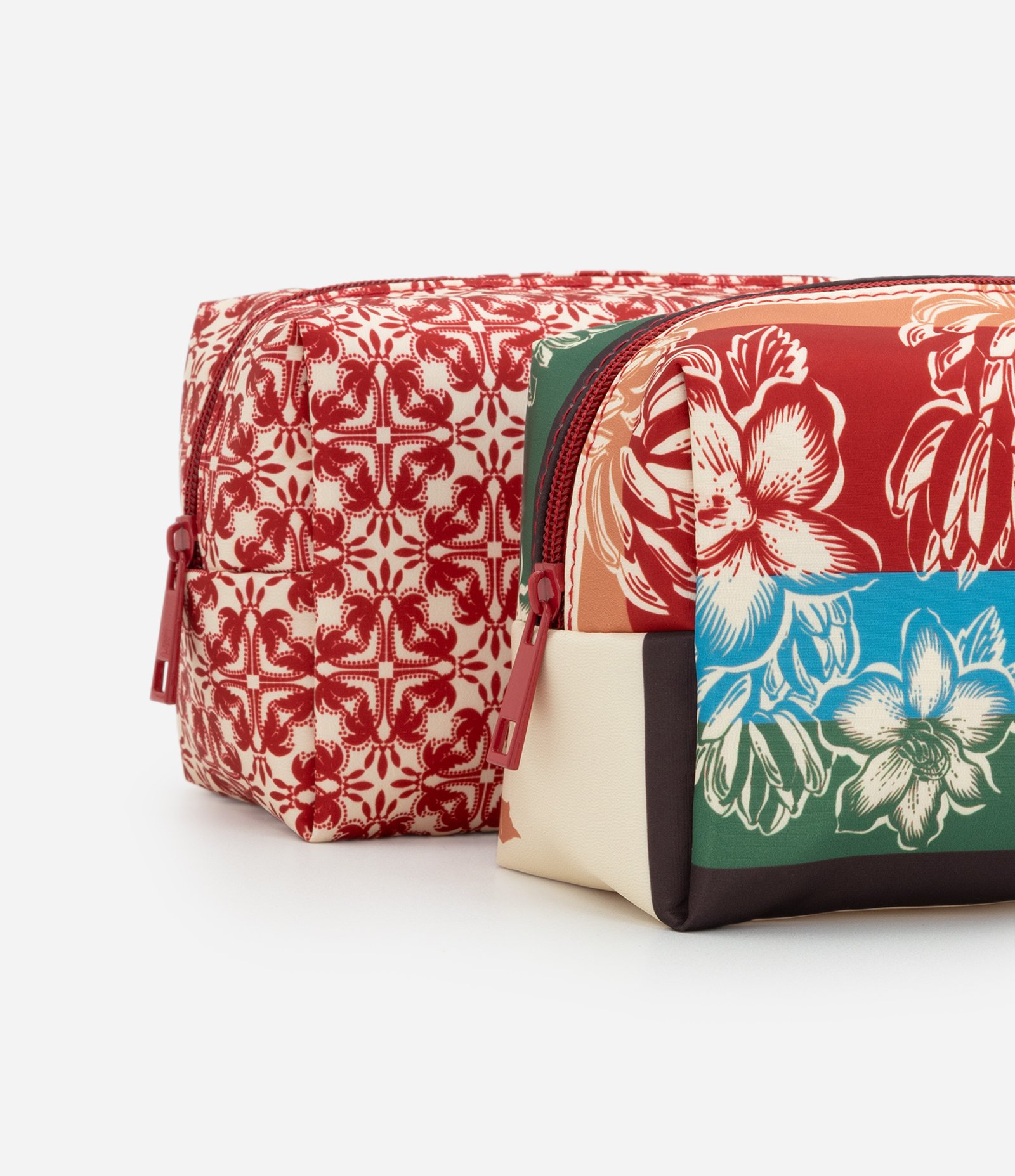 Necessaire 3 em 1 com Estampa e Viés Contrastantes Multicores 3