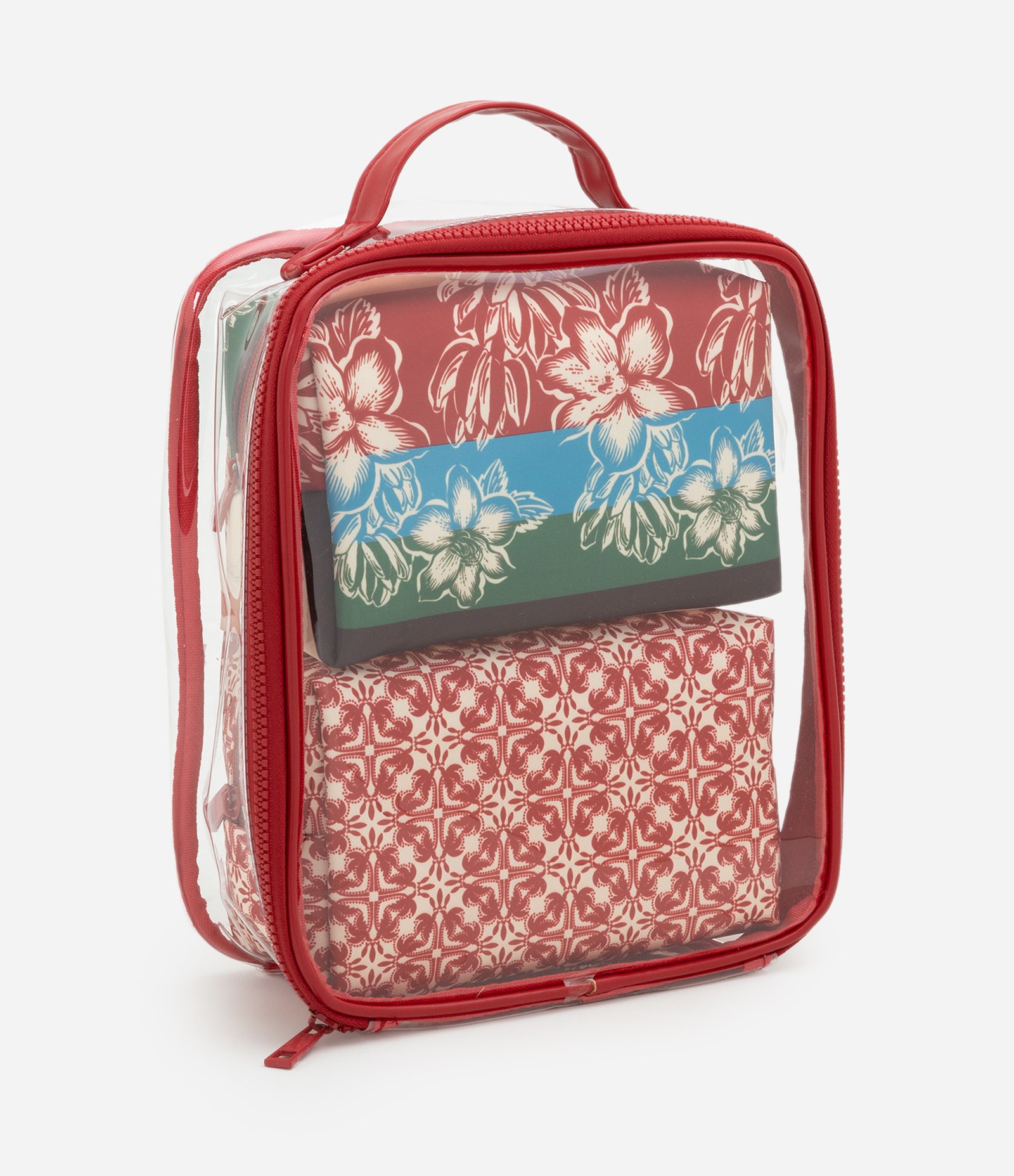 Necessaire 3 em 1 com Estampa e Viés Contrastantes Multicores 5