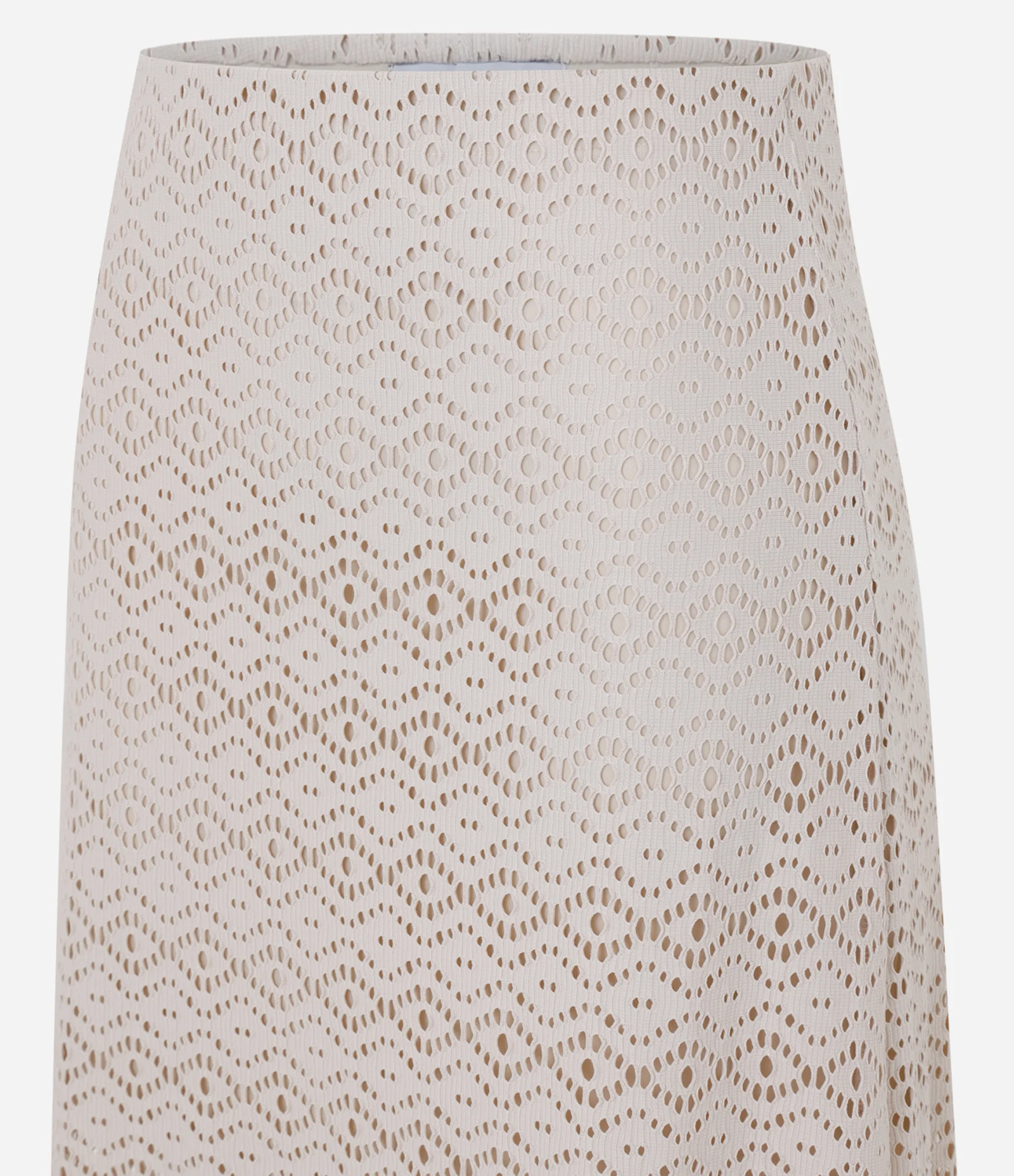 Saia Evasê Longa Texturizada Off White 7