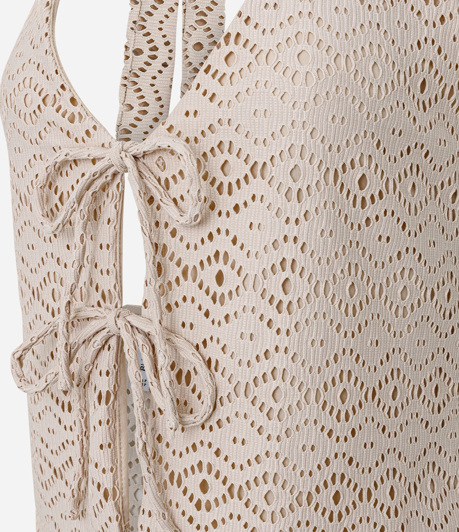 Colete Texturizado com Amarrações Frontais Bege 7