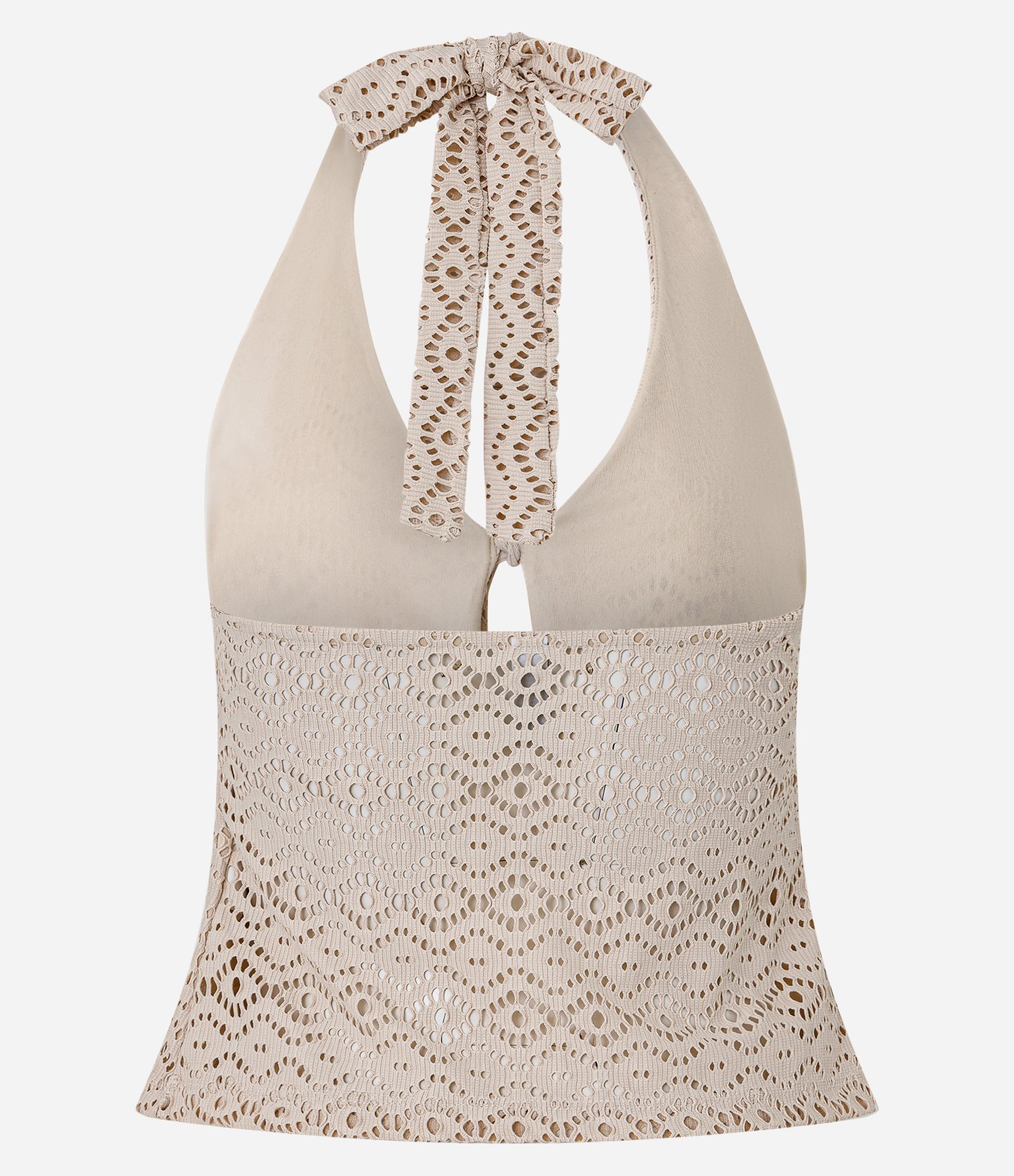 Colete Texturizado com Amarrações Frontais Bege 8