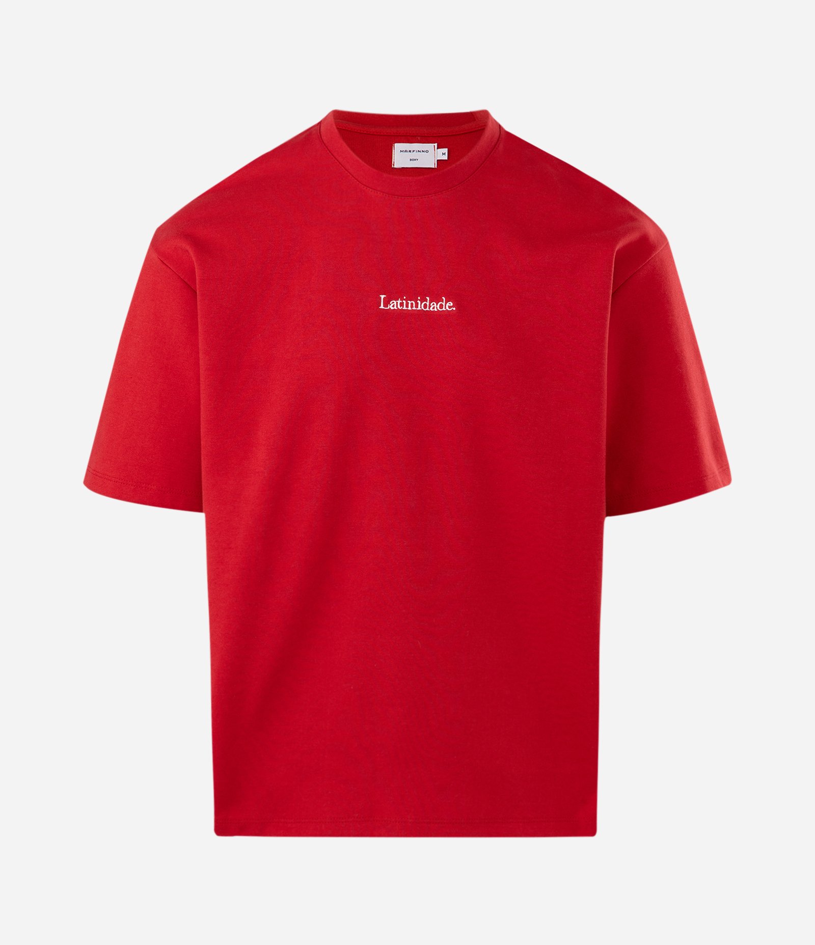 Camiseta Manga Curta em Algodão e Lettering Latinidade Vermelho 4