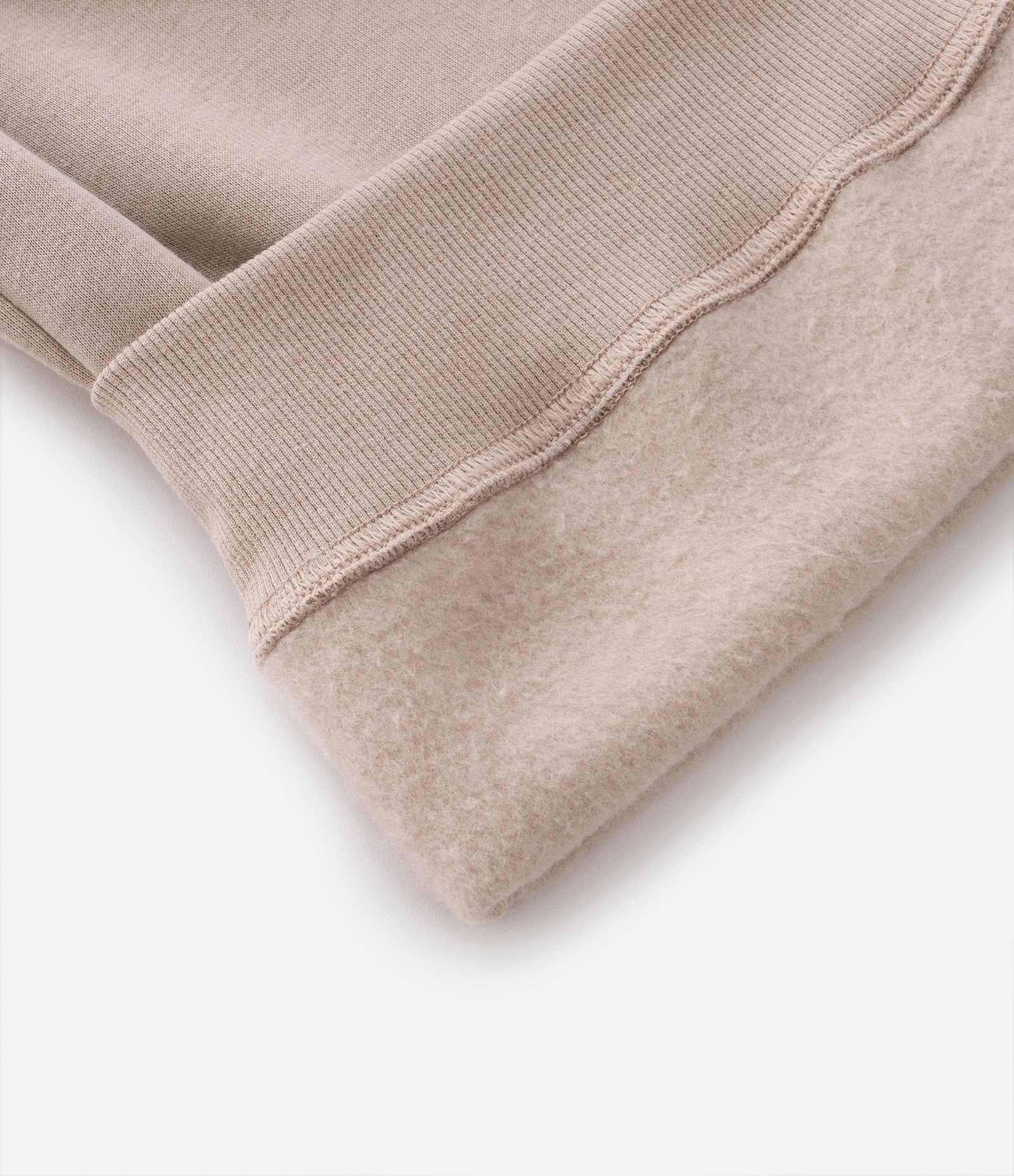 Blusão Moletom com Felpa e Gola Polo Contrastante Bege 5