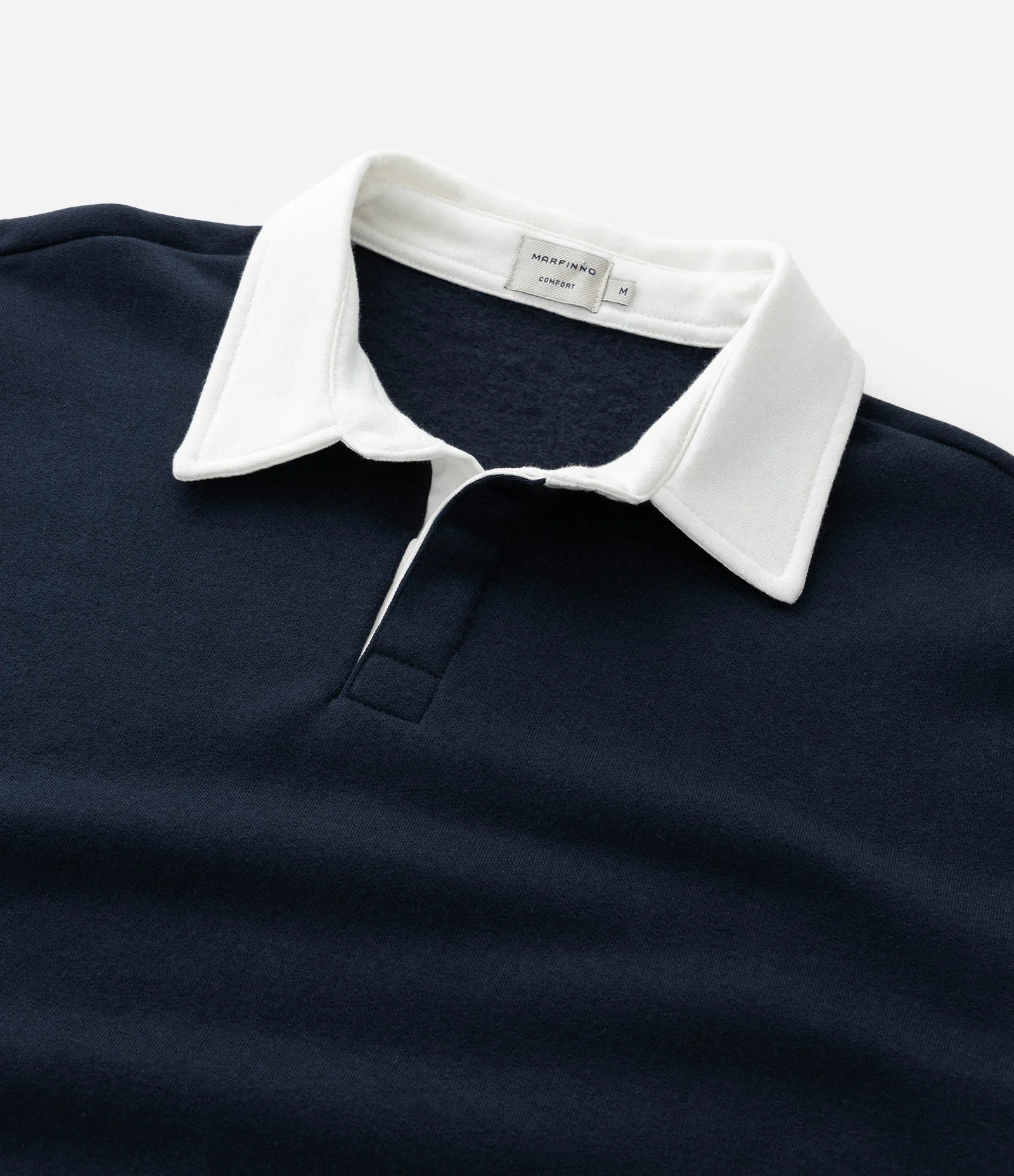 Blusão Moletom com Felpa e Gola Polo Contrastante Azul 4