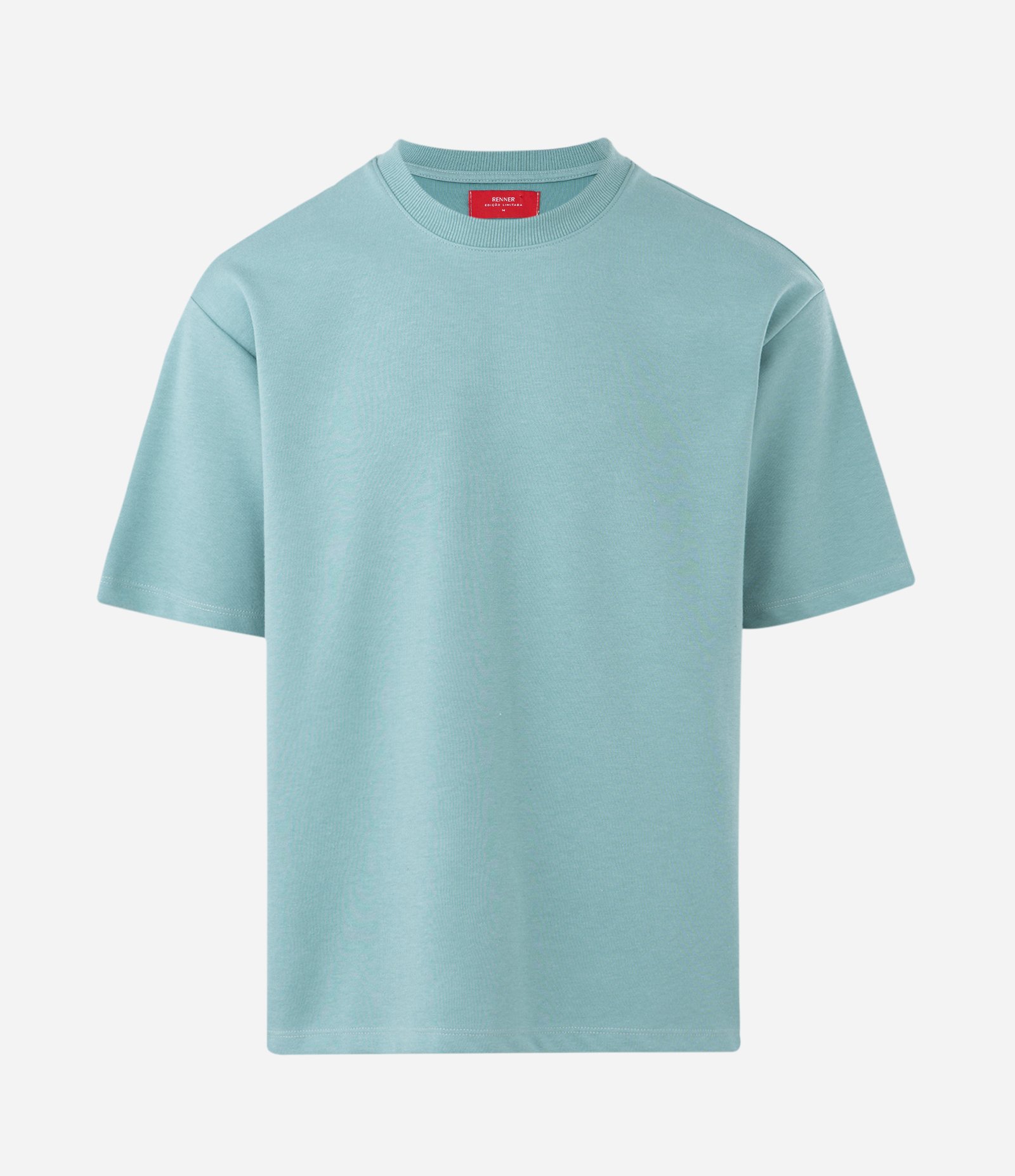 Camiseta Boxy em Suedine com Estampa nas Costas Azul 4
