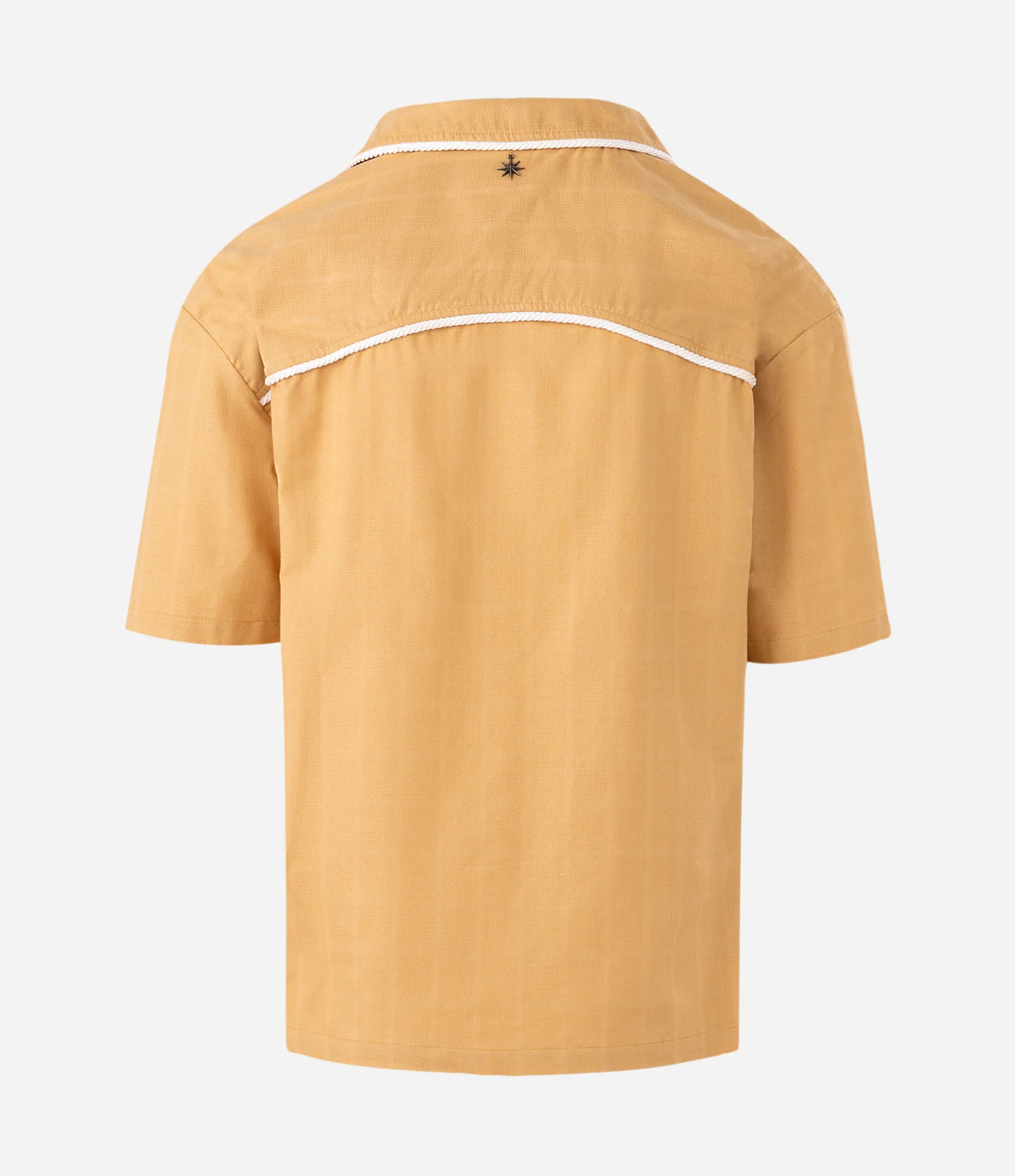 Camisa Boxy em Algodão Texturizada com Detalhes Contrastante Amarelo 2