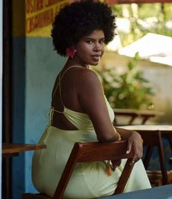 Vestido Long Midi em Viscolinho com Franzido e Aviamento