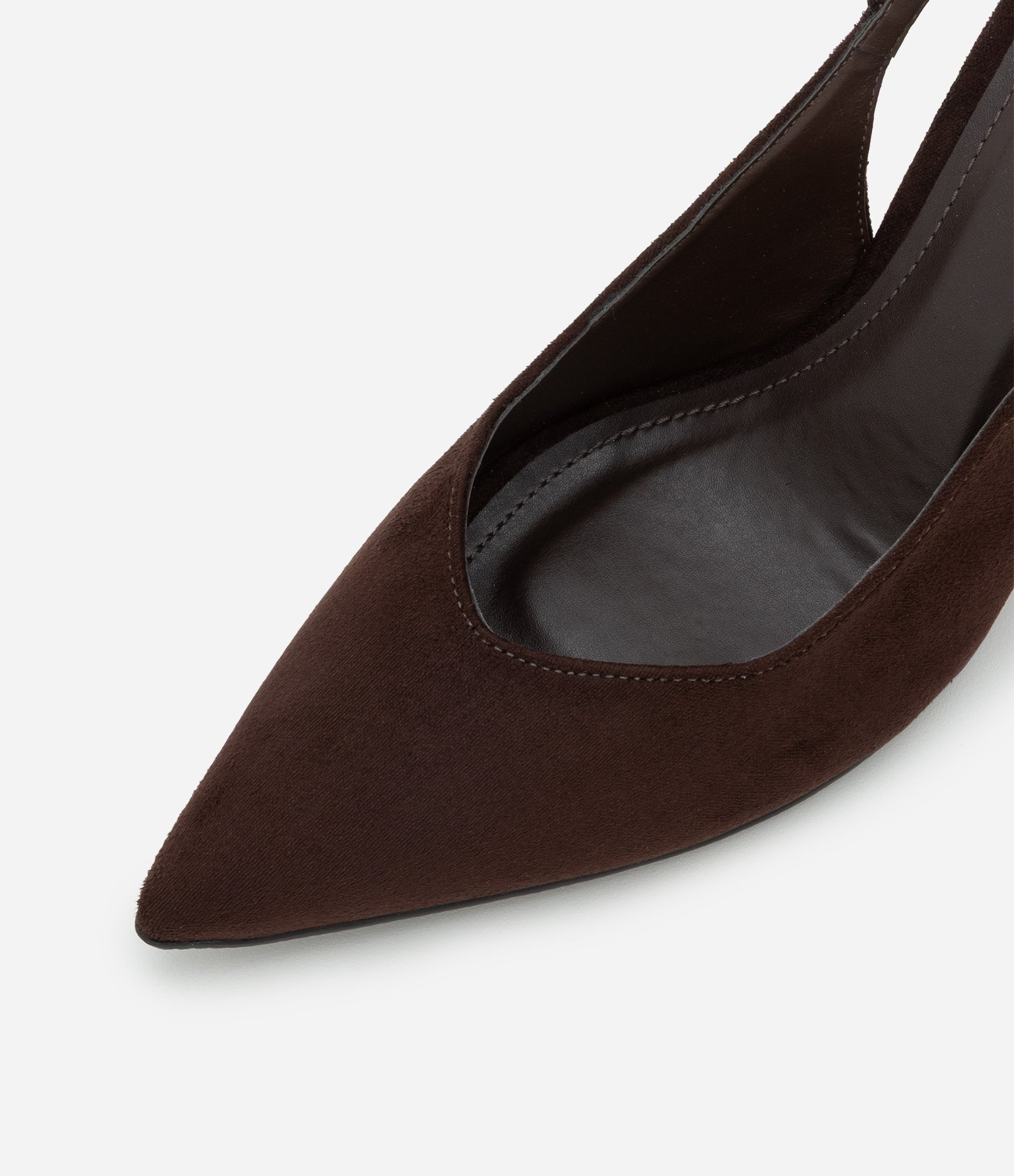 Sapato Slingback com Salto Anabela em Suede Marrom 4