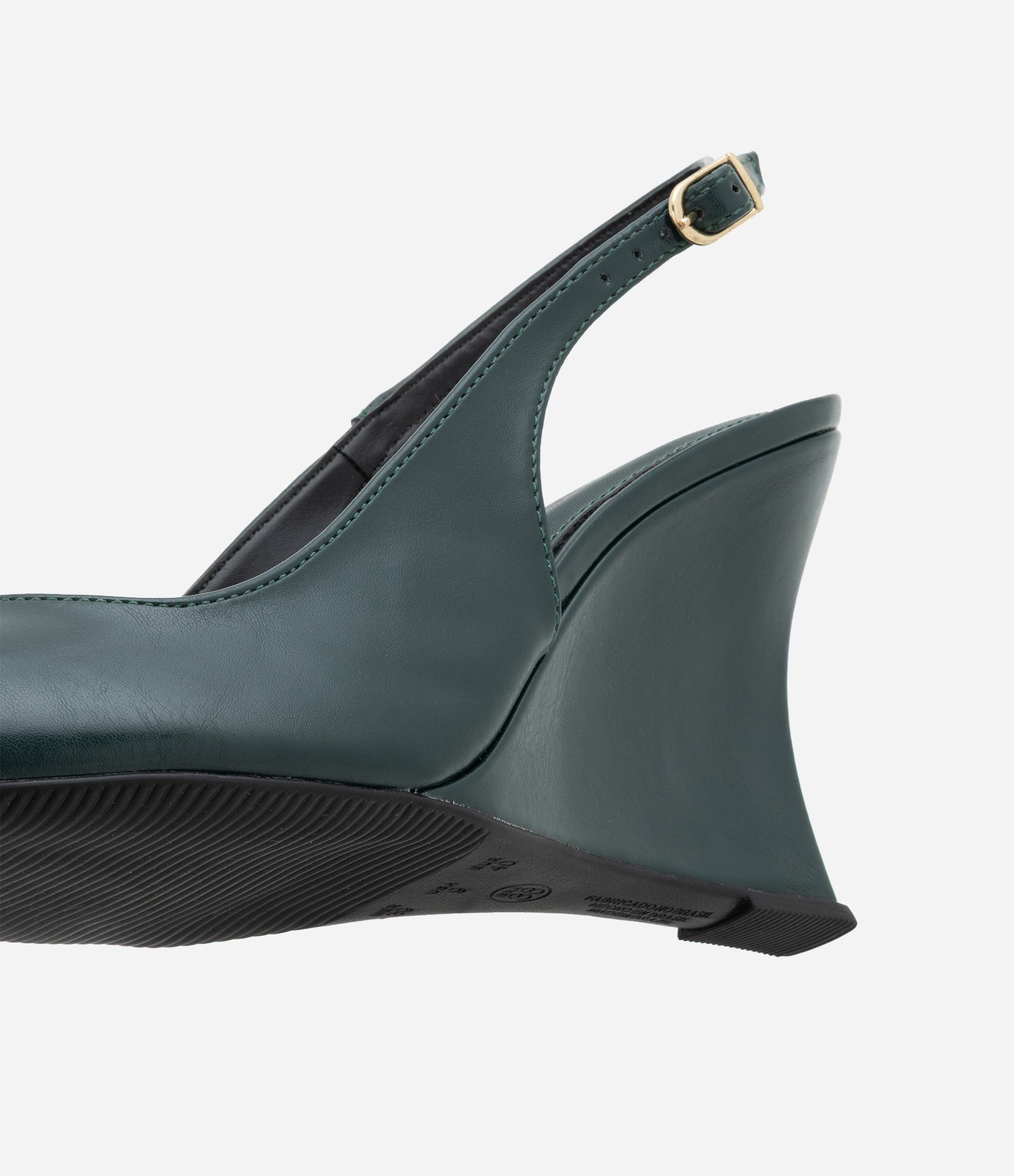 Sapato Slingback em PU com Salto Anabela Verde 4