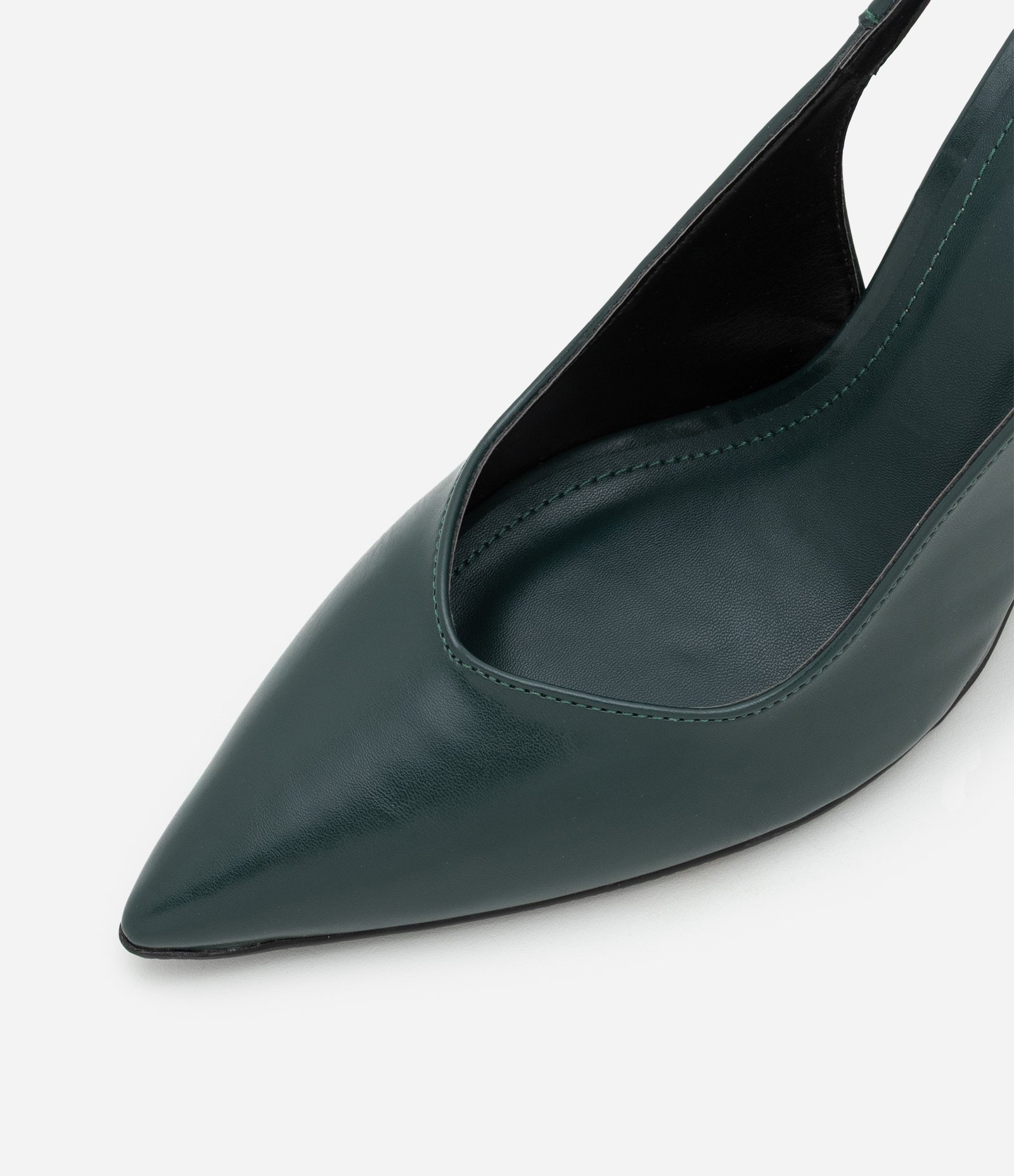 Sapato Slingback em PU com Salto Anabela Verde 5