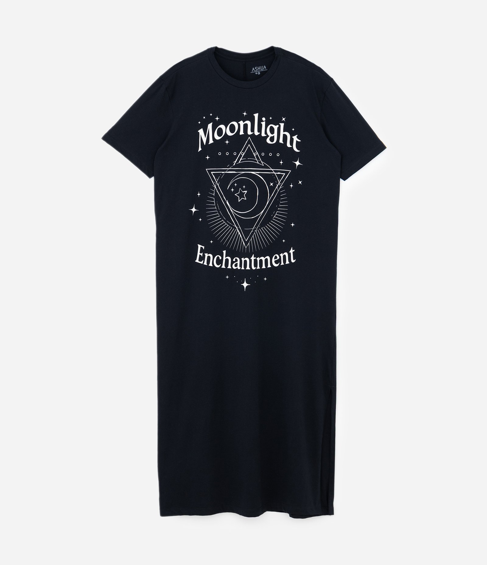 Vestido Comfort Longo em Algodão Moonlight Enchantment  Curve & Plusize Preto 1