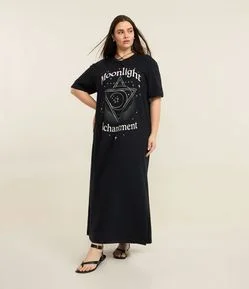 Vestido Longo em Algodão Estampa Moonlight Enchantment Curve & Plus Size
