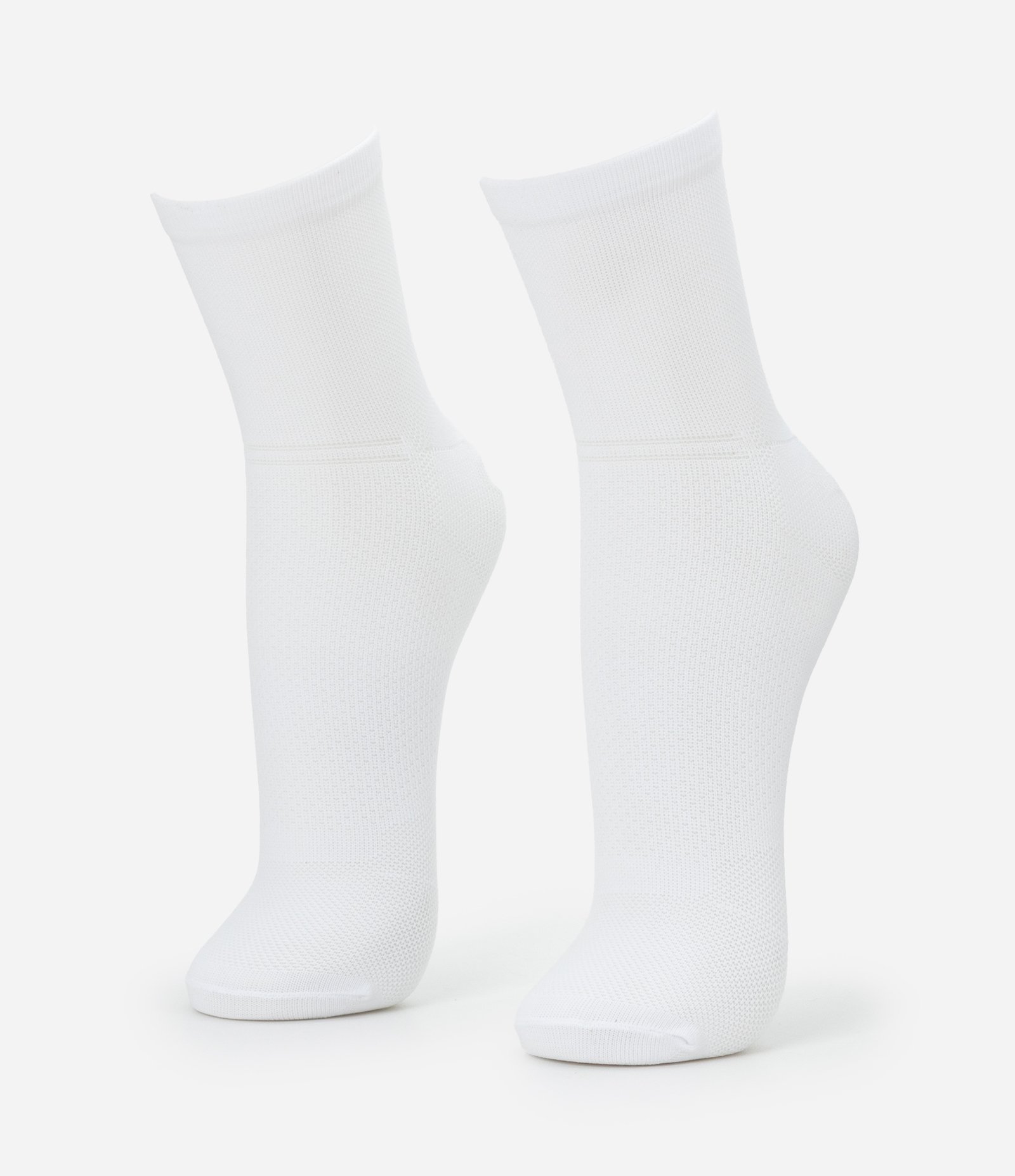 Kit 02 Pares de Meias Esportivas em Cano Médio Branco 1