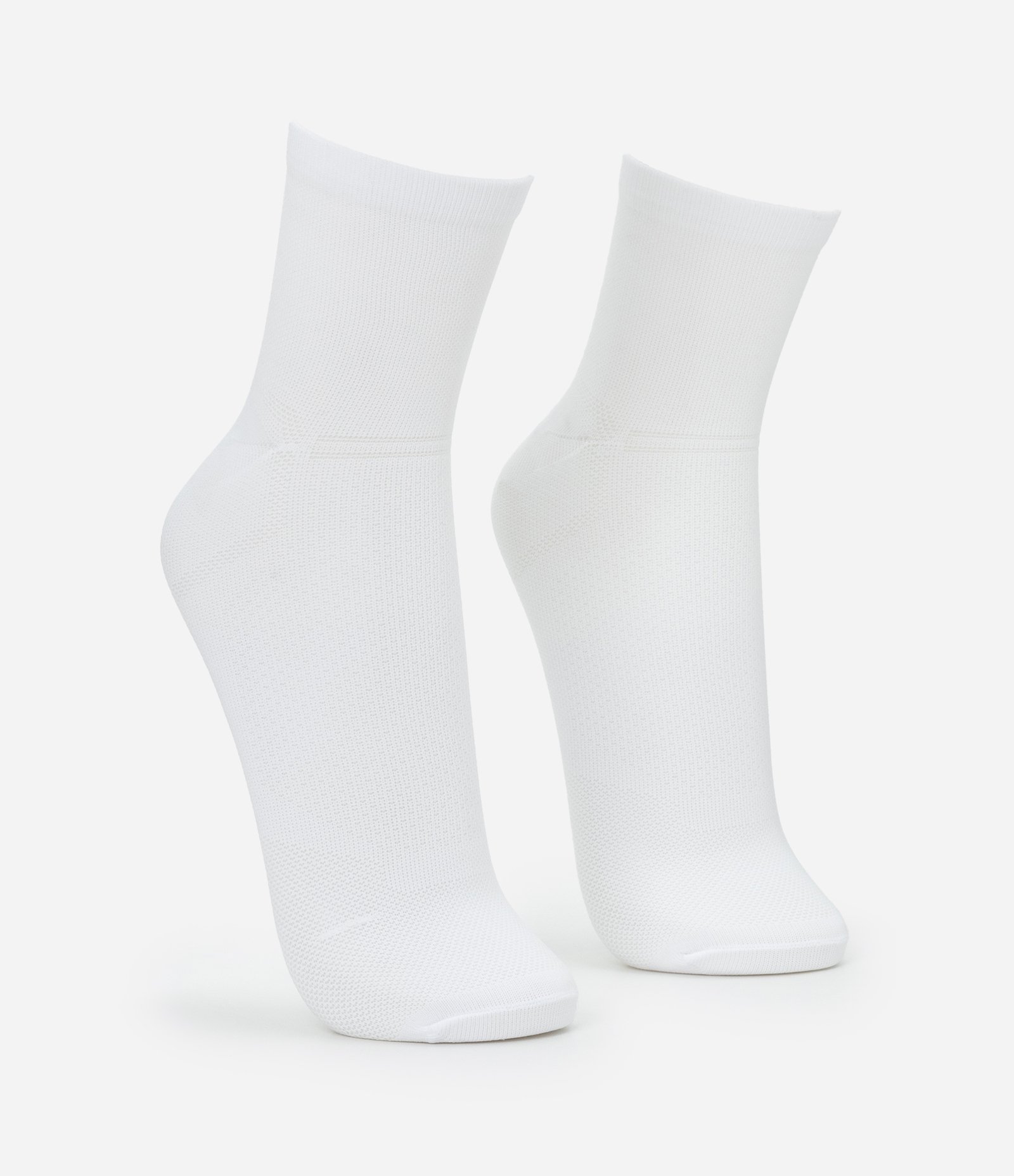 Kit 02 Pares de Meias Esportivas em Cano Médio Branco 2