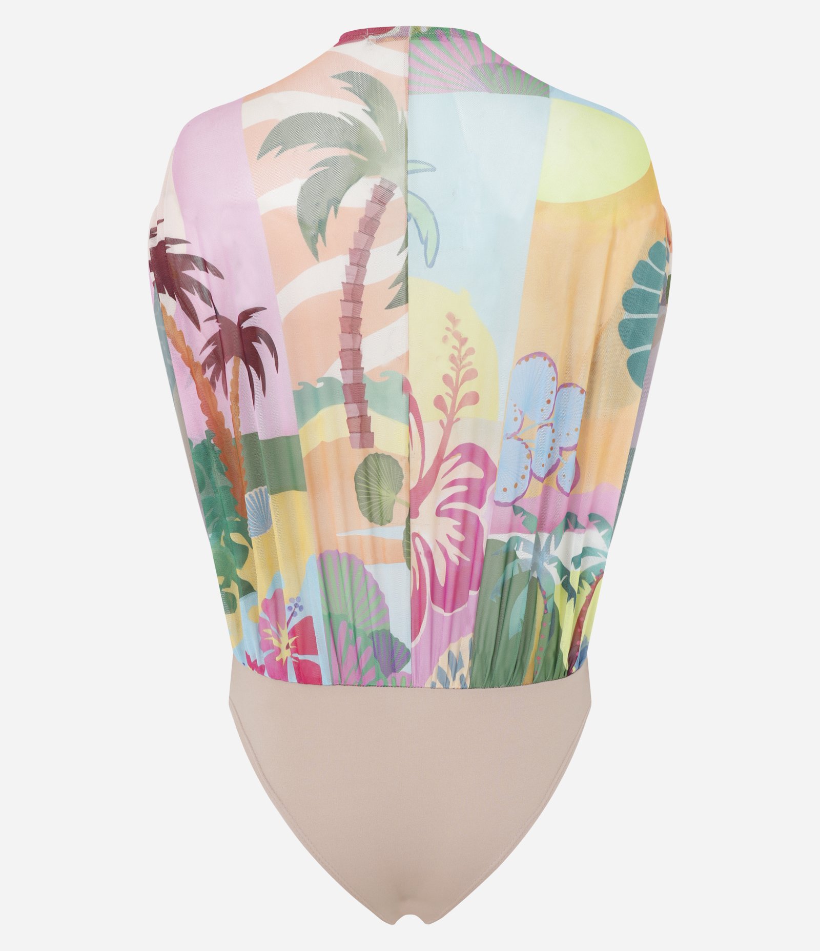 Body em Tule com Mix de Estampa Tropical Multicores 5