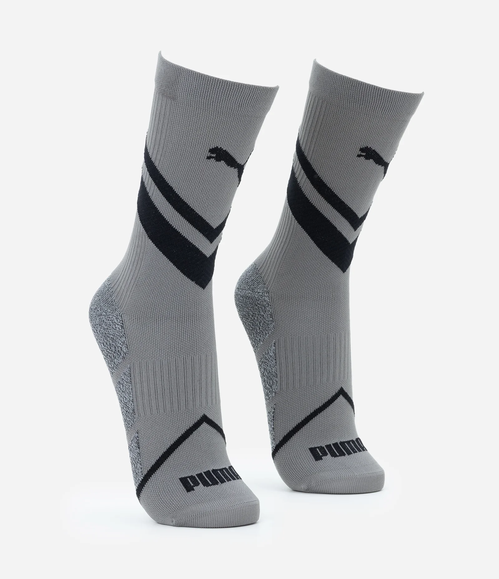 Meia Esportiva com Compressão e Estampa Geométrica Puma Cinza 2