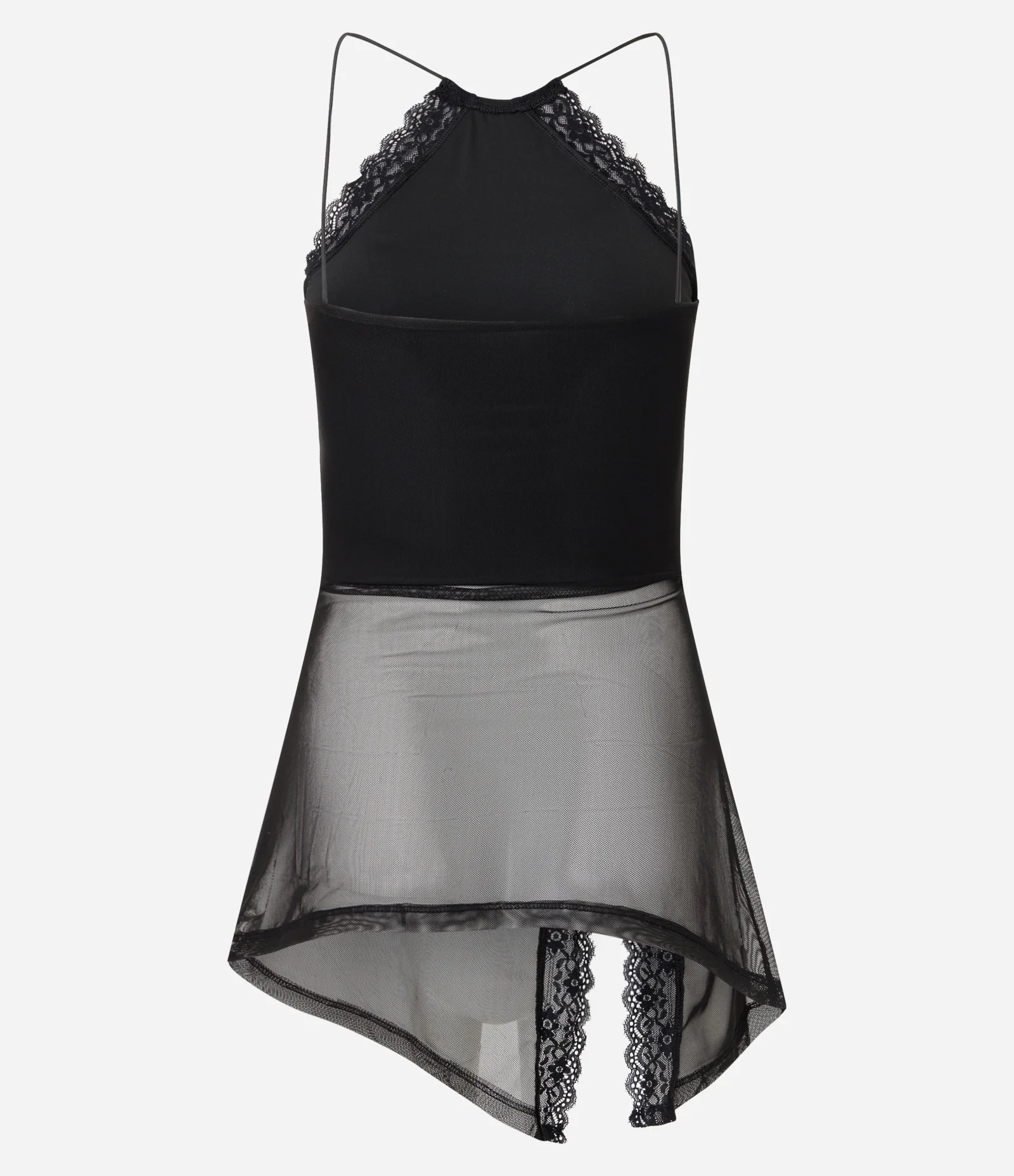 Blusa Halter em Tule com Renda Aplicada Preto 7