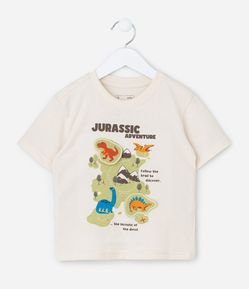 Camiseta Manga Curta Dinossauro Interativa - Tam 1 a 6 Anos