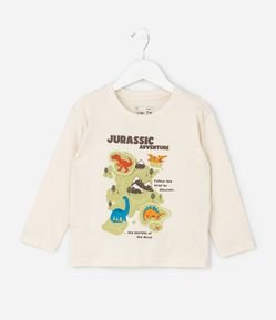 Camiseta Manga Longa Dinossauro Interativa - 1 a 6 Anos