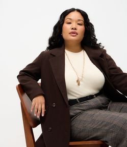 Blusa em Ribana com Ombro Deslocado Curve & Plus Size