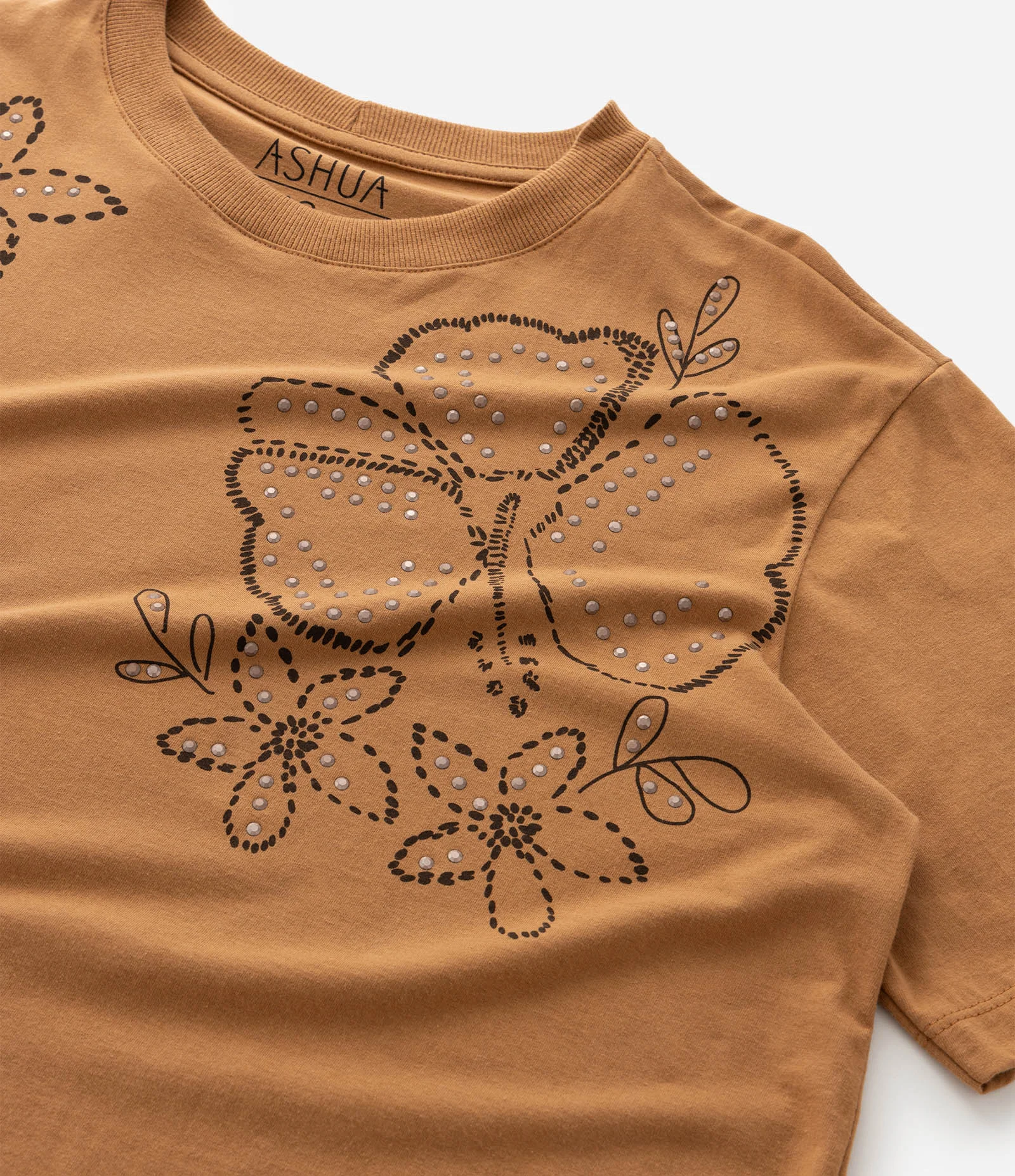 Blusa Boxy em Algodão com Estampa Floral e Tachinhas Curve & Plus Size Amarelo 5