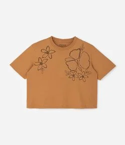 Blusa Boxy em Algodão com Estampa Floral e Tachinhas Curve & Plus Size