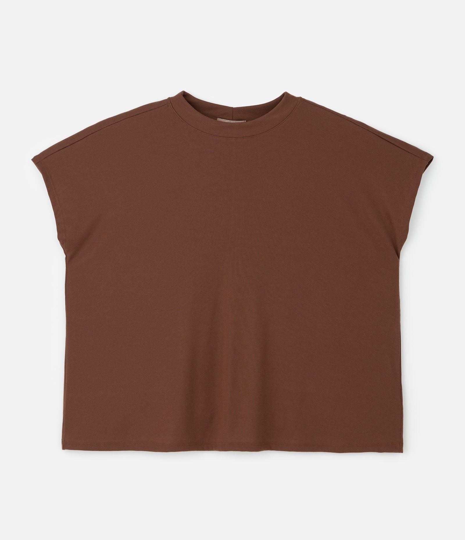 Blusa Básica em Ribana e sem Cava Curve & Plus Size Marrom 1