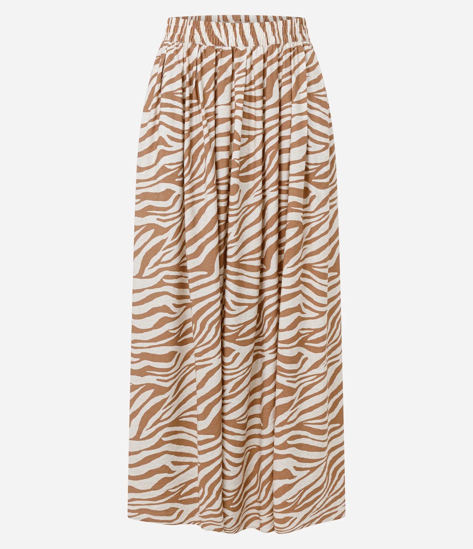Saia Midi em Viscose com Estampa Animal Print Bege 5