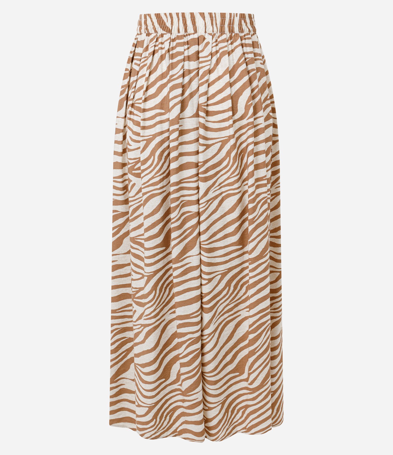 Saia Midi em Viscose com Estampa Animal Print Bege 7