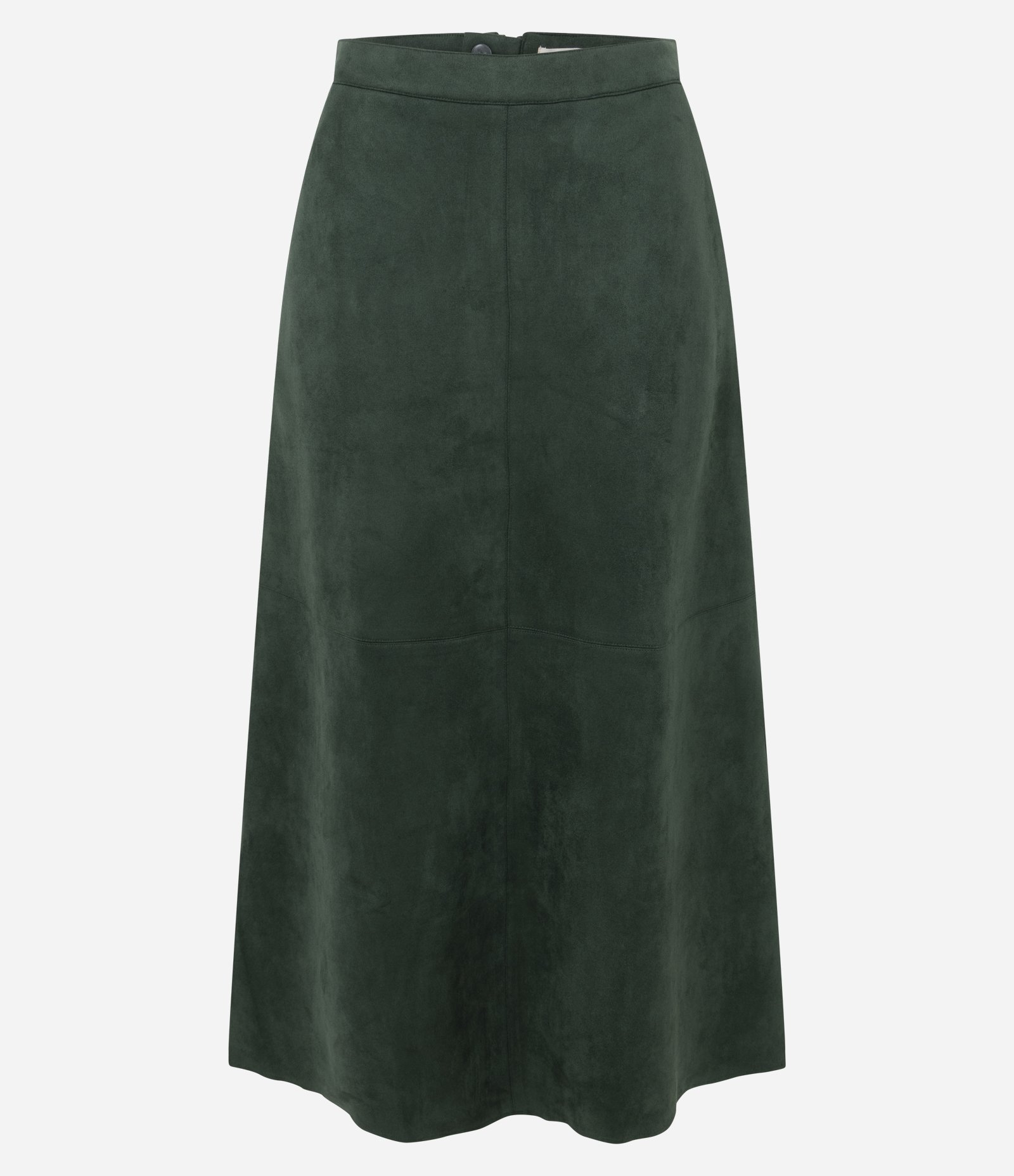 Saia Reta Longa em Suede com Cós Estruturado Verde 6