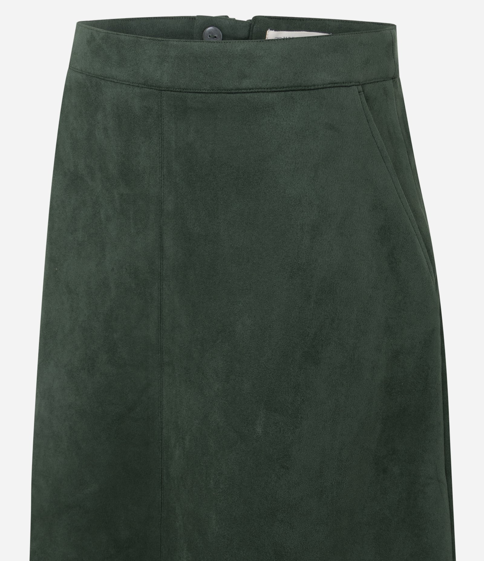 Saia Reta Longa em Suede com Cós Estruturado Verde 7