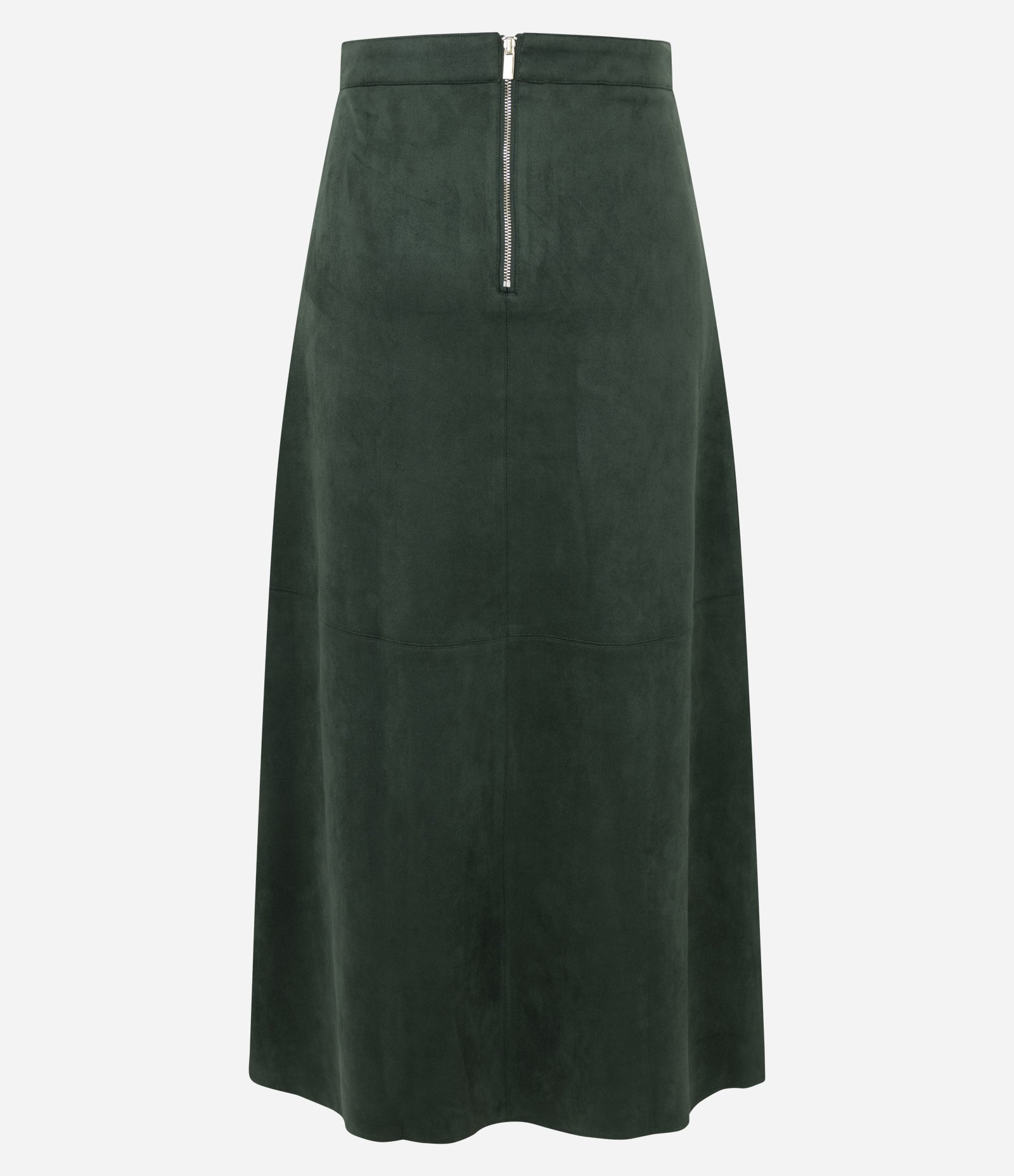 Saia Reta Longa em Suede com Cós Estruturado Verde 8