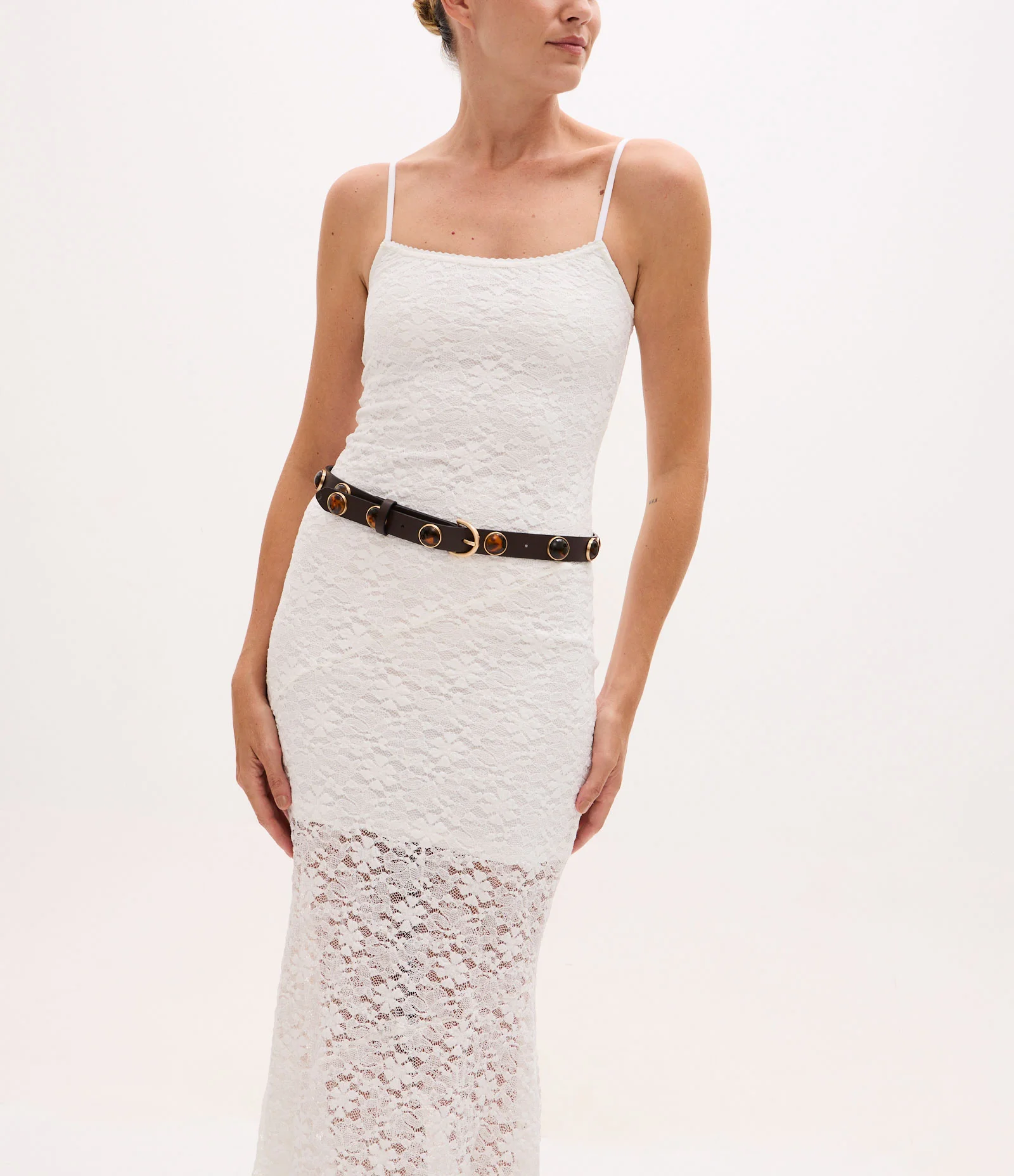 Cinto Médio com Detalhes em Estampa Casco de Tartaruga Marrom 1