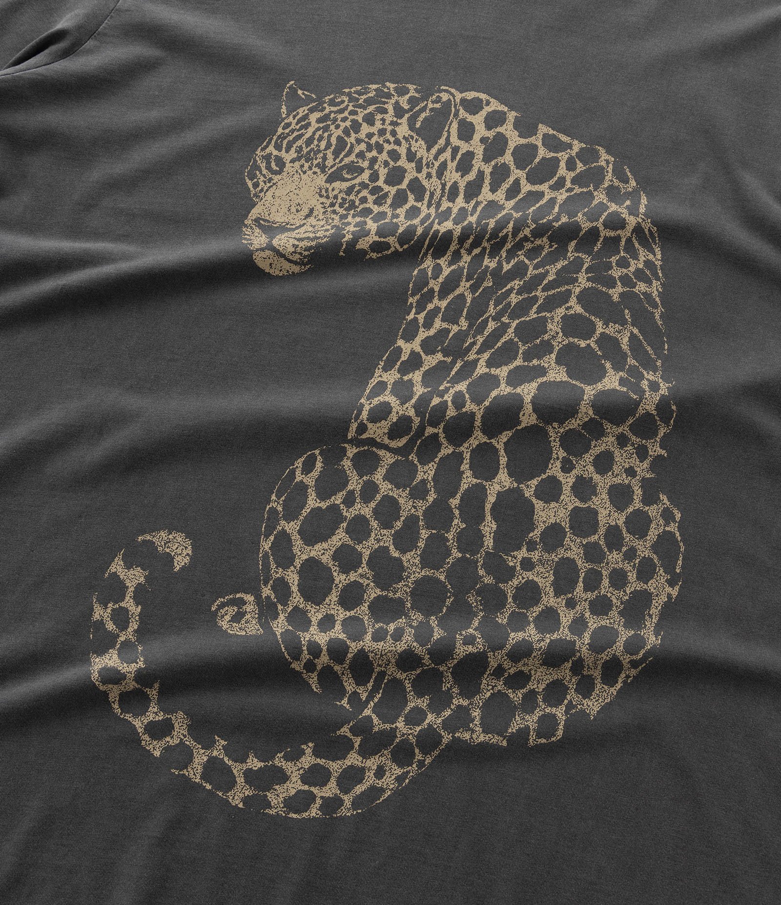 Camiseta Alongada Lavada com Estampa de Onça Curve & Plus Size Preto 4