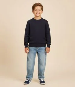 Casaco Infantil Texturizada com Gola Redonda – Tam 5 a 14 Anos