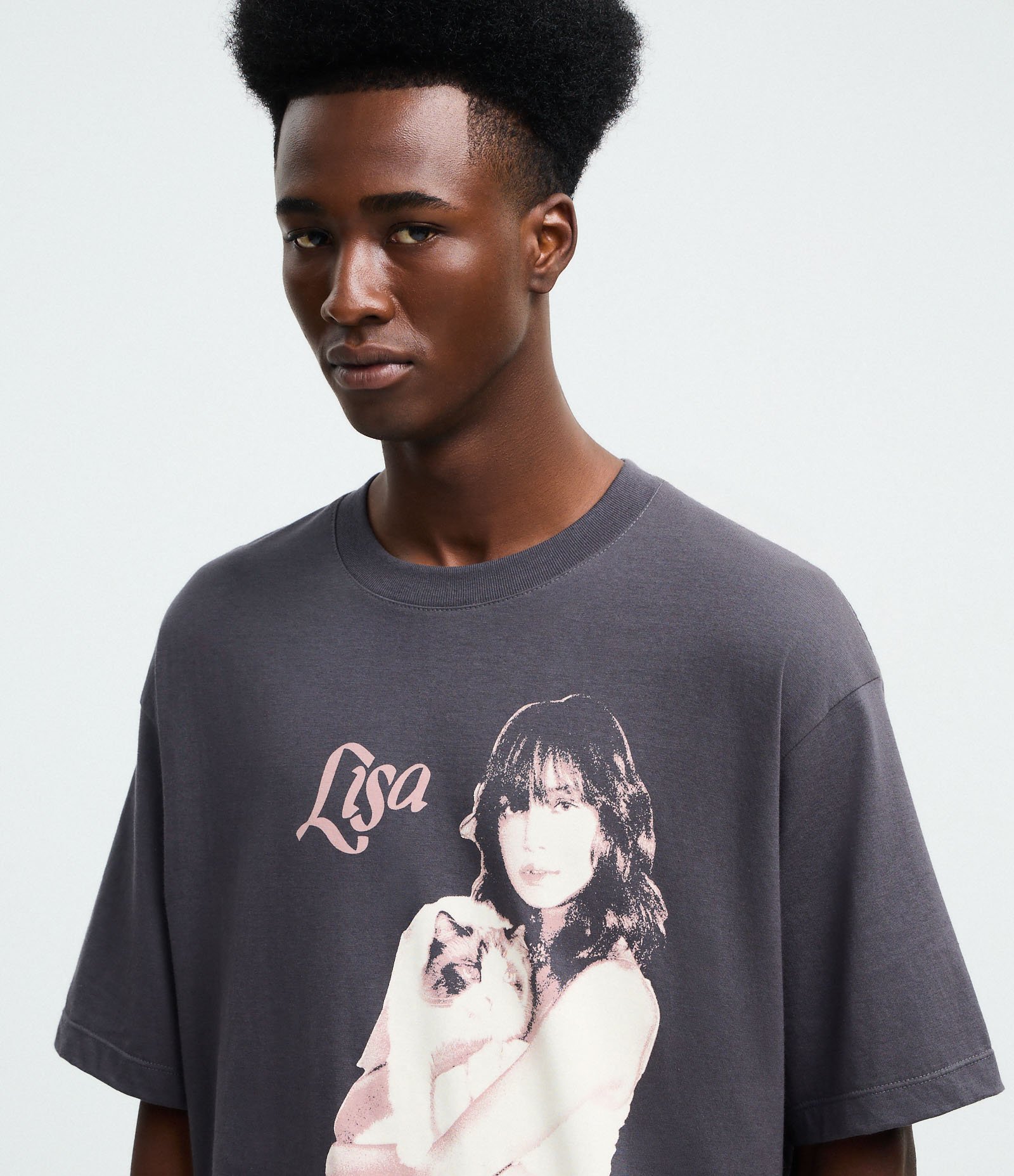 Camiseta em Algodão Estampa Lisa Black Pink Cinza 4