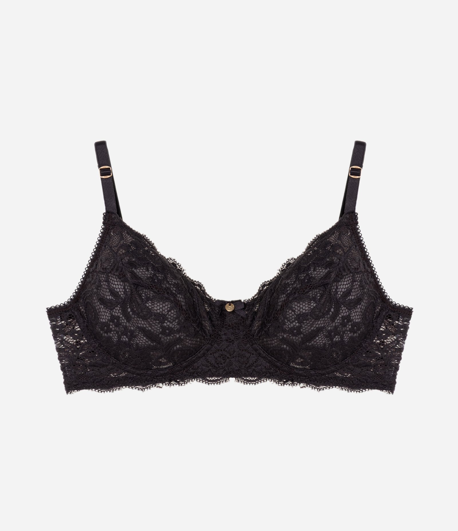 Sutiã Sem Bojo e Com Aro em Renda Floral Marrom 1