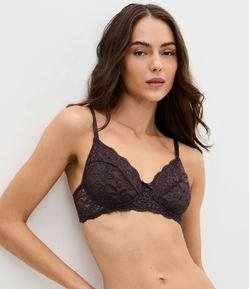 Sutiã Sem Bojo e Com Aro em Renda Floral