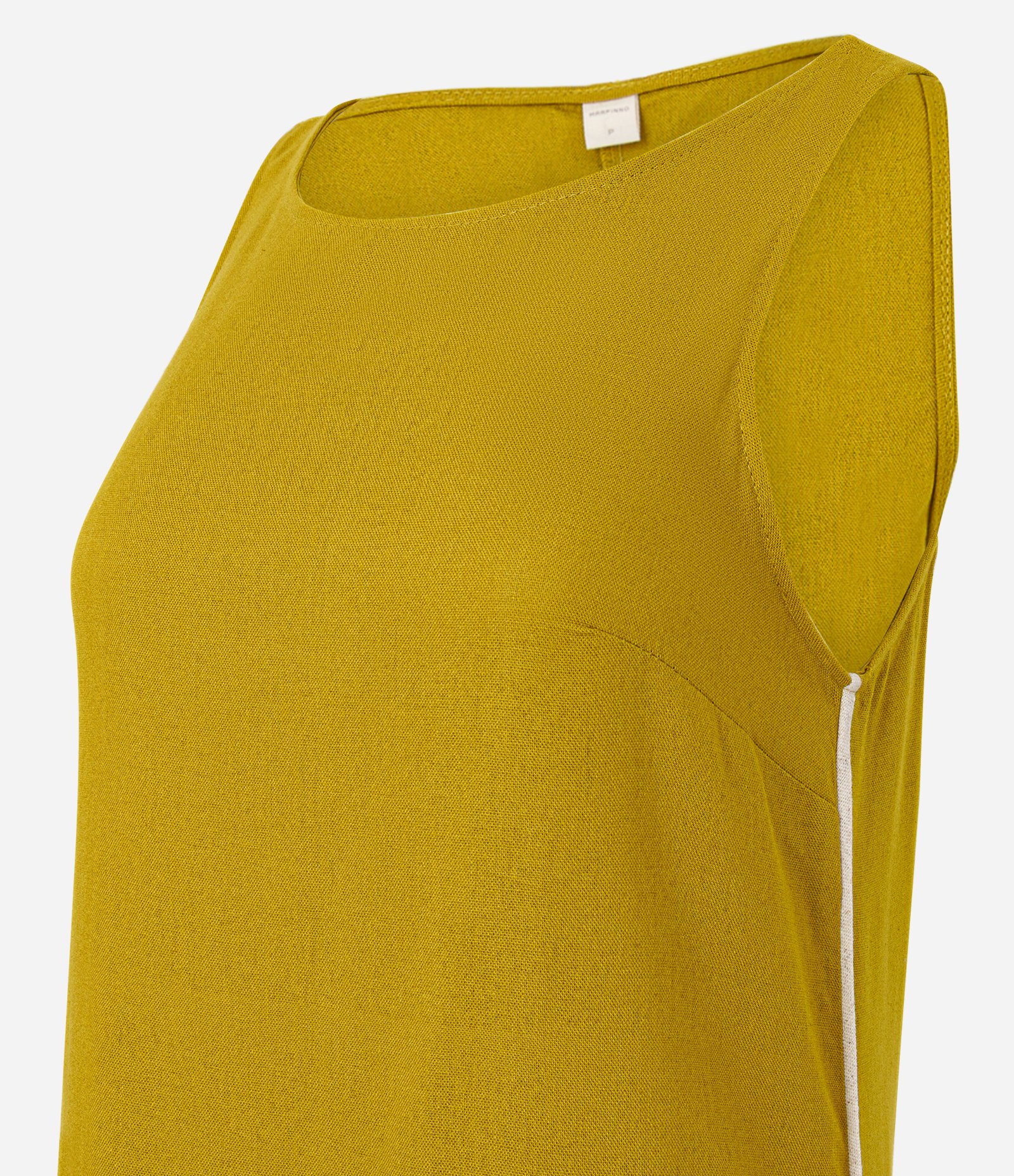 Vestido Longo Evasê em Viscolinho com Alça Larga Amarelo 6