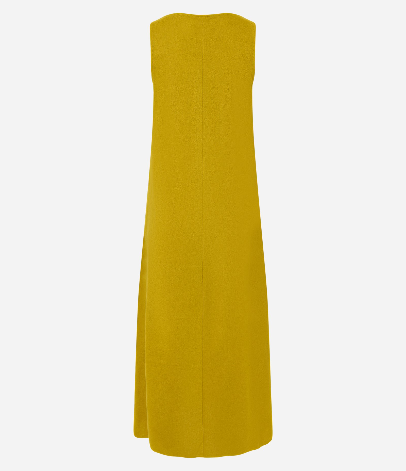 Vestido Longo Evasê em Viscolinho com Alça Larga Amarelo 7